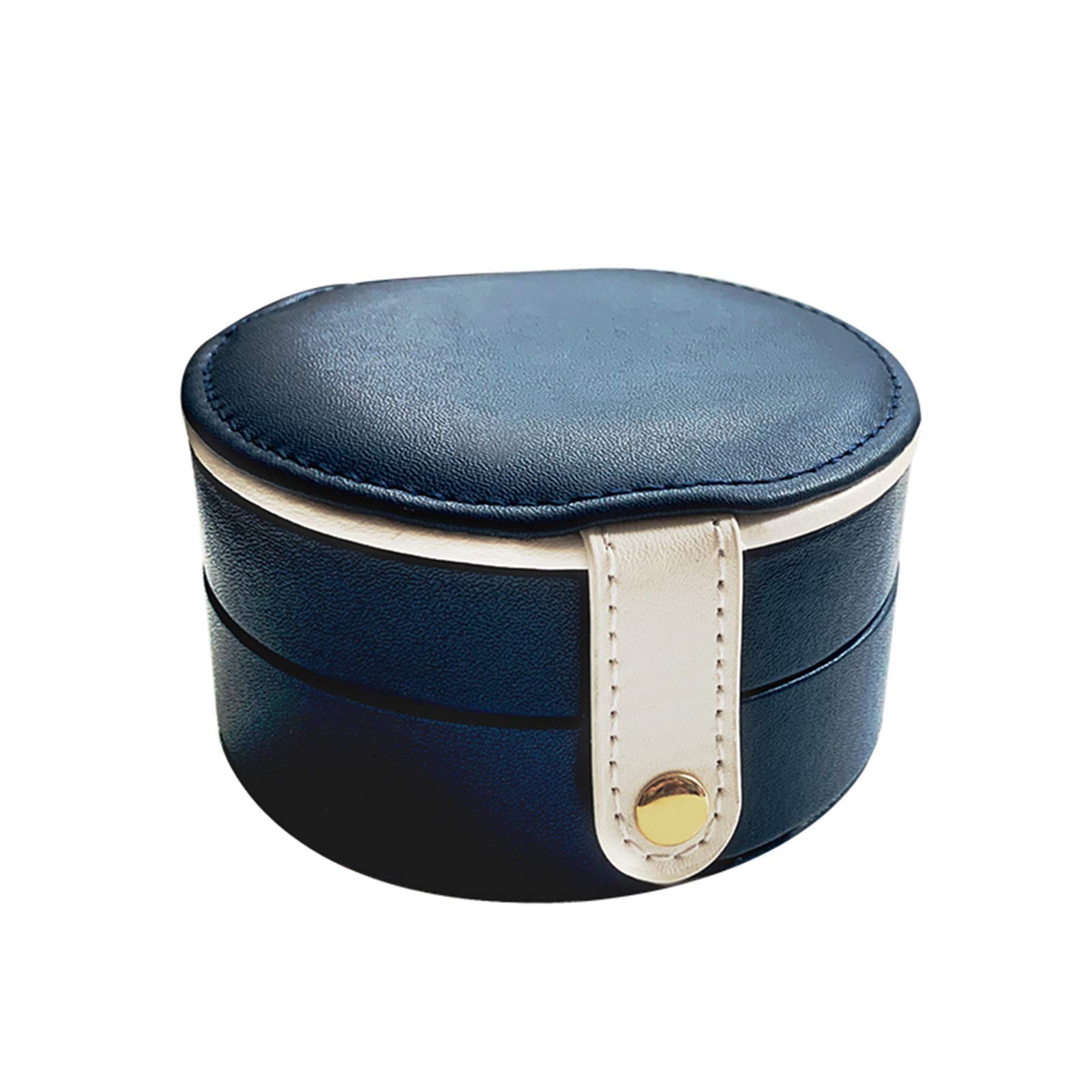 Qiqi Jewelry Box - Small Travel Jewelry Organizer for Women & Girls, Portable Ring Earring Necklace Storage Case, Gift Box Display (5.7x10.7cm, Blue) - Perfect for Travel, Home Decor & Birthday Gifts