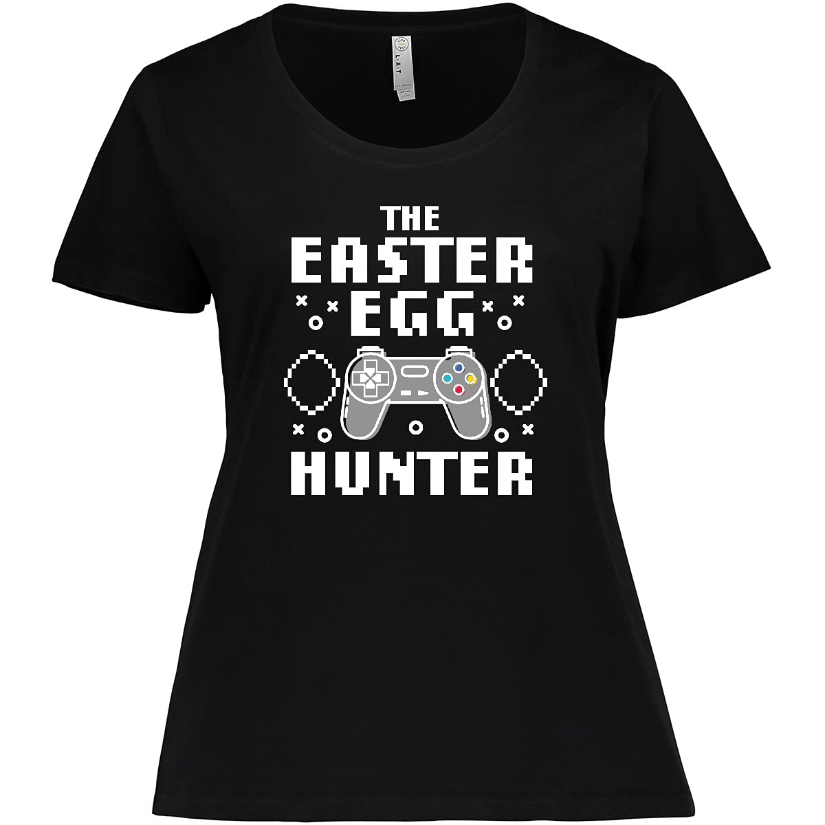 Happy Easter The Easter Egg Hunter Gamer Women's Plus Size T-Shirt - Funny Easter Egg Hunting Graphic Tee for Women - Perfect for Easter Parties, Family Gatherings & Casual Wear
