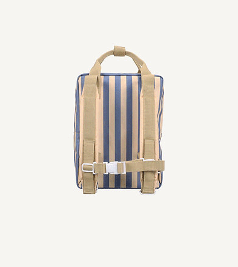 Sticky Lemon Deep Sea Blue Whale & Sandy Yellow Stripes Backpack - Perfect for School, Travel & Outdoor Adventures