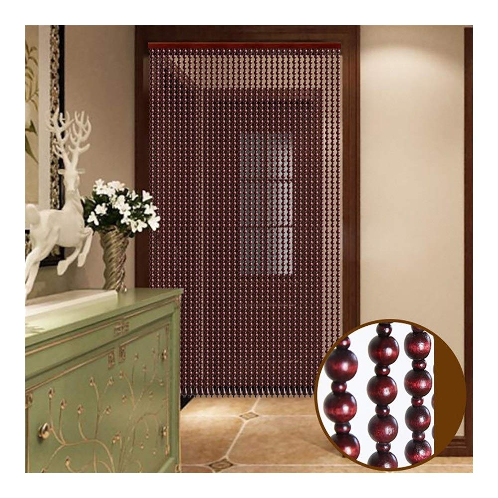 Wooden Bead Curtain - Handmade Bohemian Room Divider, Doorway Decor, Wall Hanging for Bedroom, Living Room & Entryway - 4 Custom Colors, 35 Strands (100x86cm) - Perfect for Boho Home Decor, Zen Spaces & Privacy Partitions