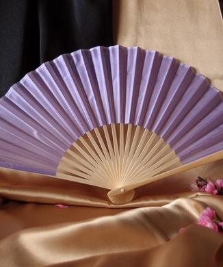 50 Pack 9 Inch Lavender Silk Hand Fans - Elegant Wedding Favors, Bridal Shower Gifts & Summer Cooling Accessories for Outdoor Ceremonies, Parties and Events
