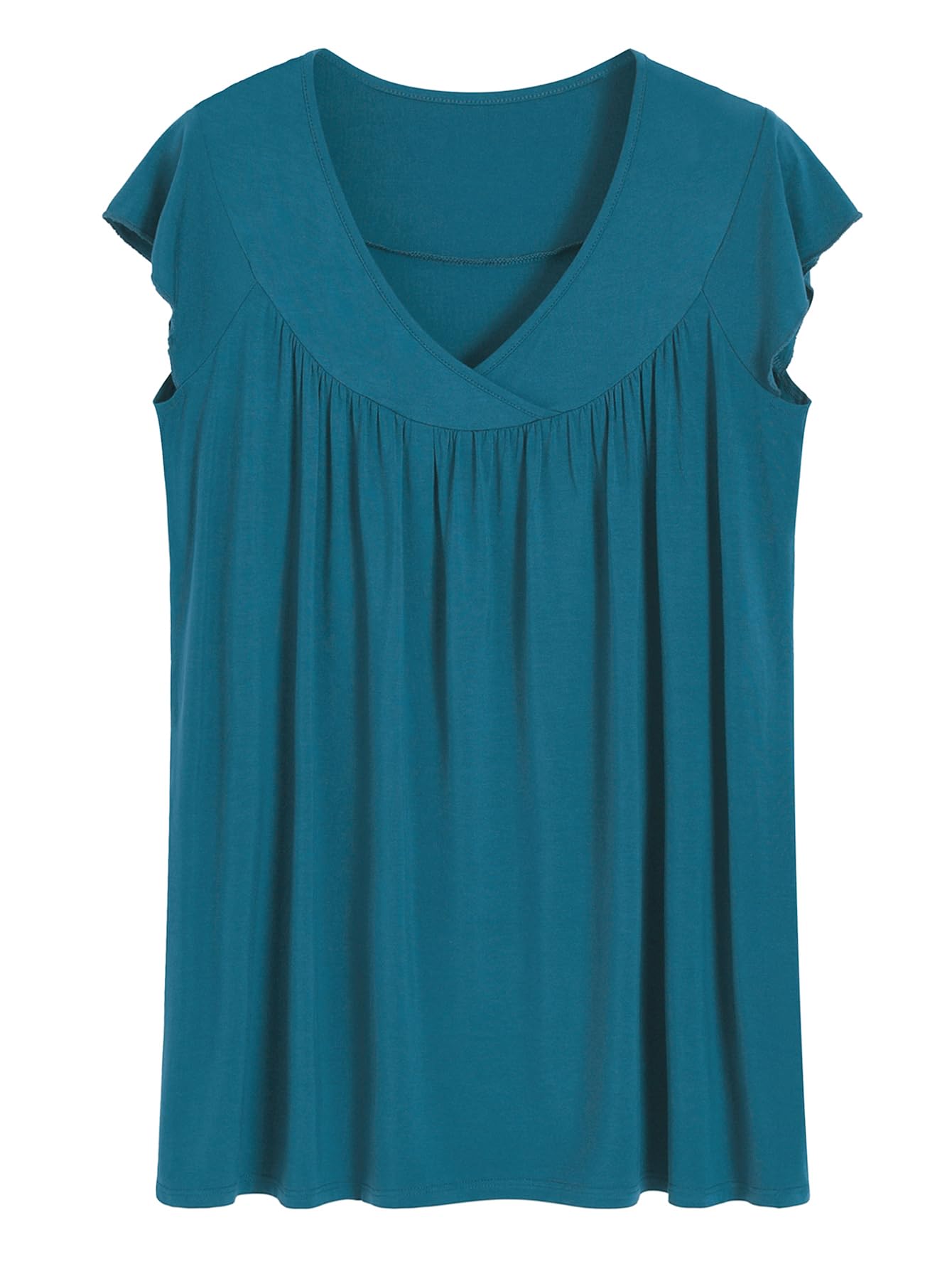 Women's Cap Sleeve Pajama Top - Soft Viscose Sleepwear for Women - Loose Fit Nightwear for Lounge & Bedtime Comfort