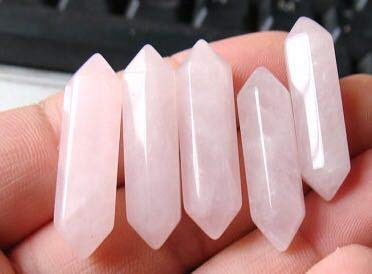20pcs Rose Quartz Crystal Wands - 6 Faceted Reiki Healing Stones for Chakra Balancing, Meditation & Energy Work | Bulk Wholesale Gemstone Collection for Spiritual Wellness & Home Decor