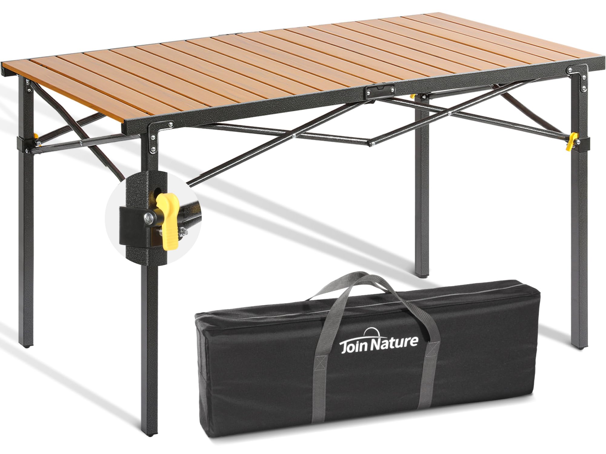 Portable Folding Camping Table for 2-6 People - Heavy Duty Aluminum Roll Top Picnic Table with Carry Bag - 220 lb Capacity for Outdoor, Travel, BBQ, Beach & Backyard Use