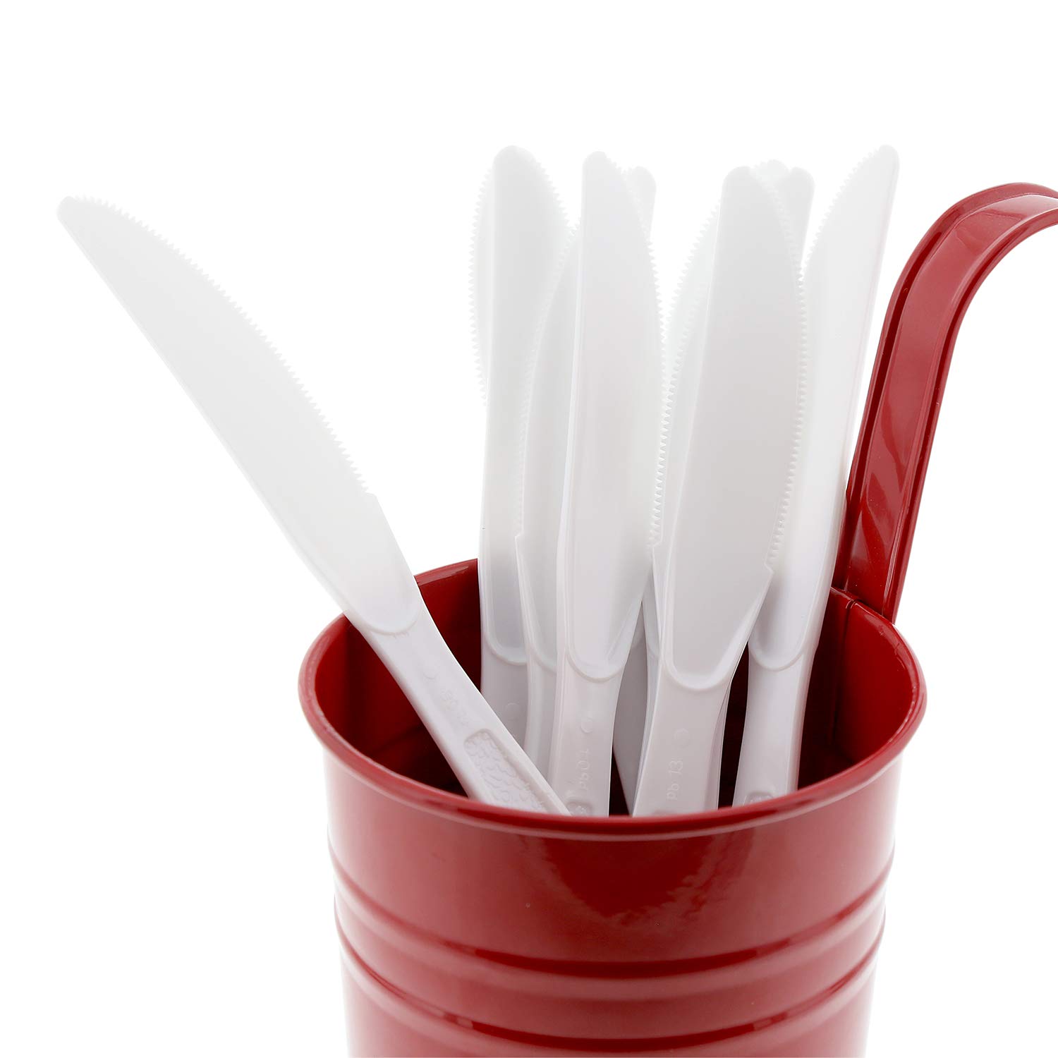 AmerCare Heavy Weight White Polystyrene Knives - 1000 Pack | Disposable Cutlery for Parties, Picnics & Catering | Durable & Eco-Friendly Plastic Knives