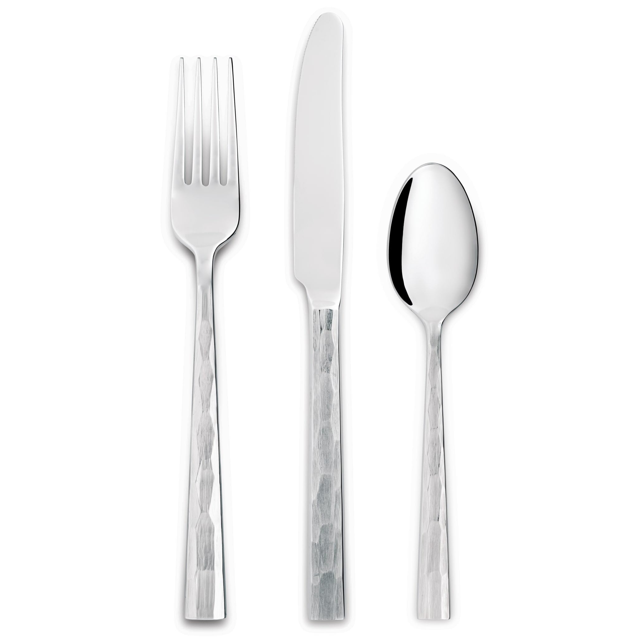 Premium 18/10 Stainless Steel Dinner Knives - Set of 12 Elegant Silver Forest Pattern Cutlery for Fine Dining, Wedding Gifts & Formal Dinner Parties