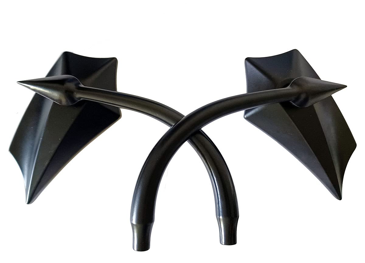 Black CNC 5-Arc Motorcycle Mirrors for 1990 Harley-Davidson Heritage Softail Classic FLSTC - Durable Replacement Side Mirrors for Improved Safety & Style on Cruiser Bikes