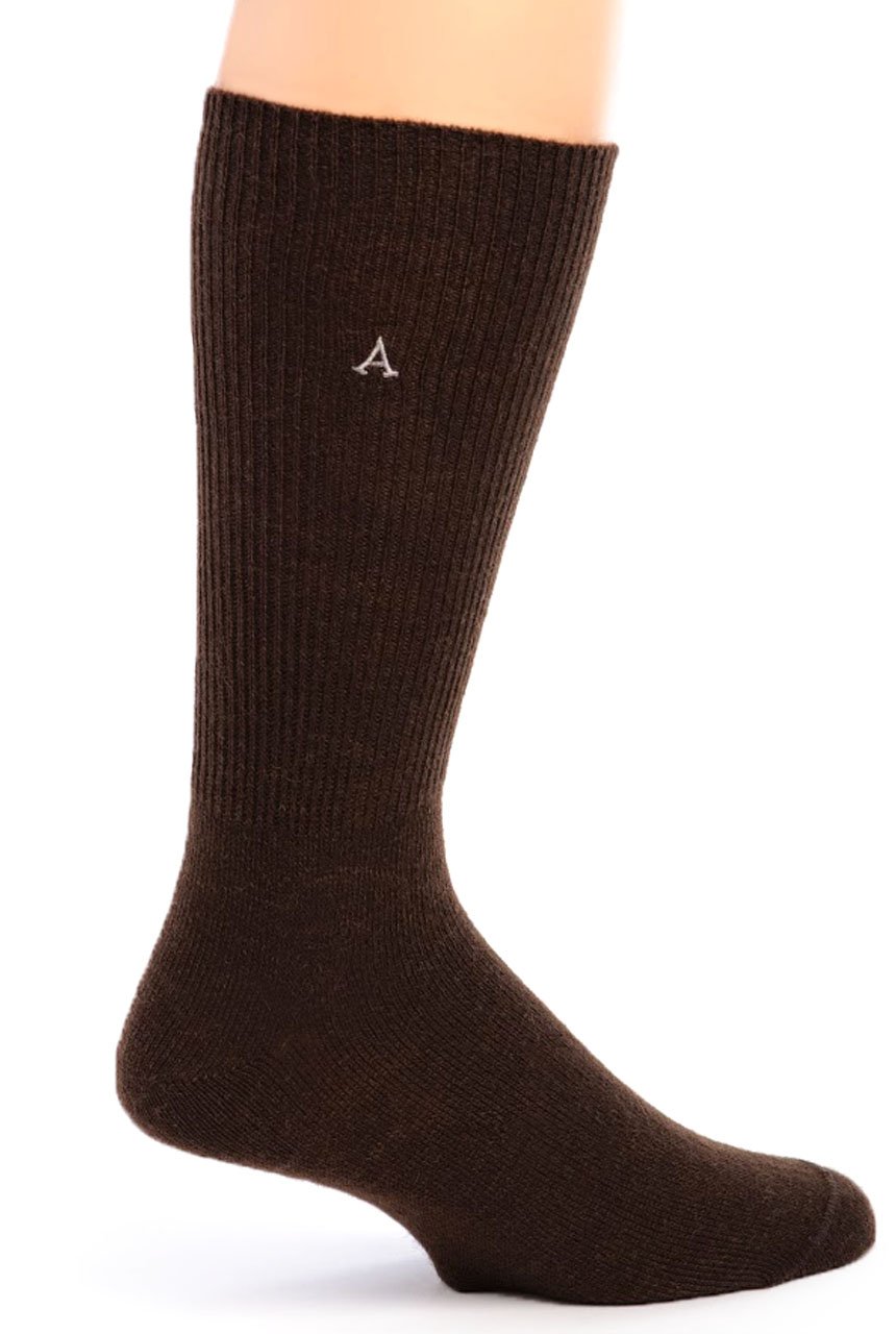 Premium Baby Alpaca Wool Socks for Men & Women - Soft & Warm Warrior Alpaca Dress Socks (Brown, Medium) - Perfect for Hiking, Office & Cold Weather Comfort
