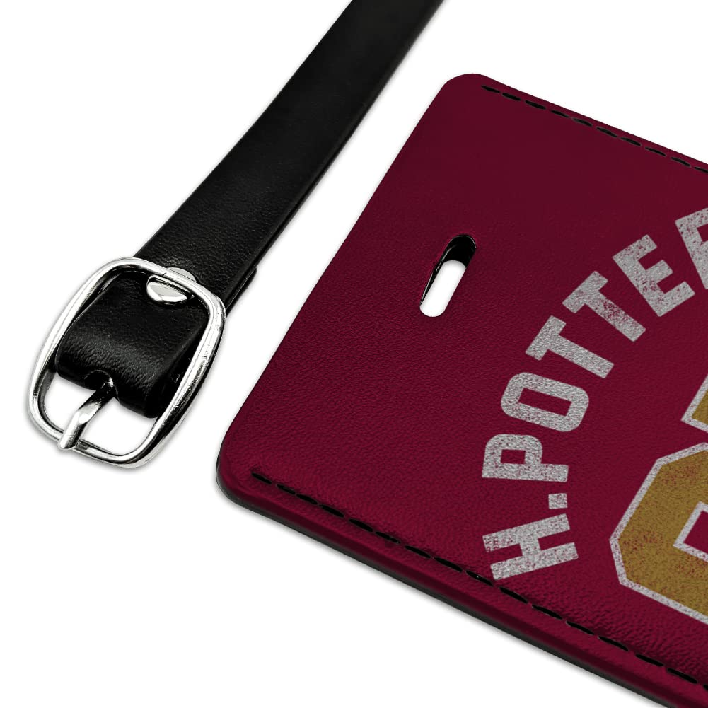 Harry Potter Inspired Leather Luggage Tag - Personalized Rectangle Carry-On ID Tag for Suitcases & Bags - Perfect for Travel, Business Trips & Harry Potter Fans
