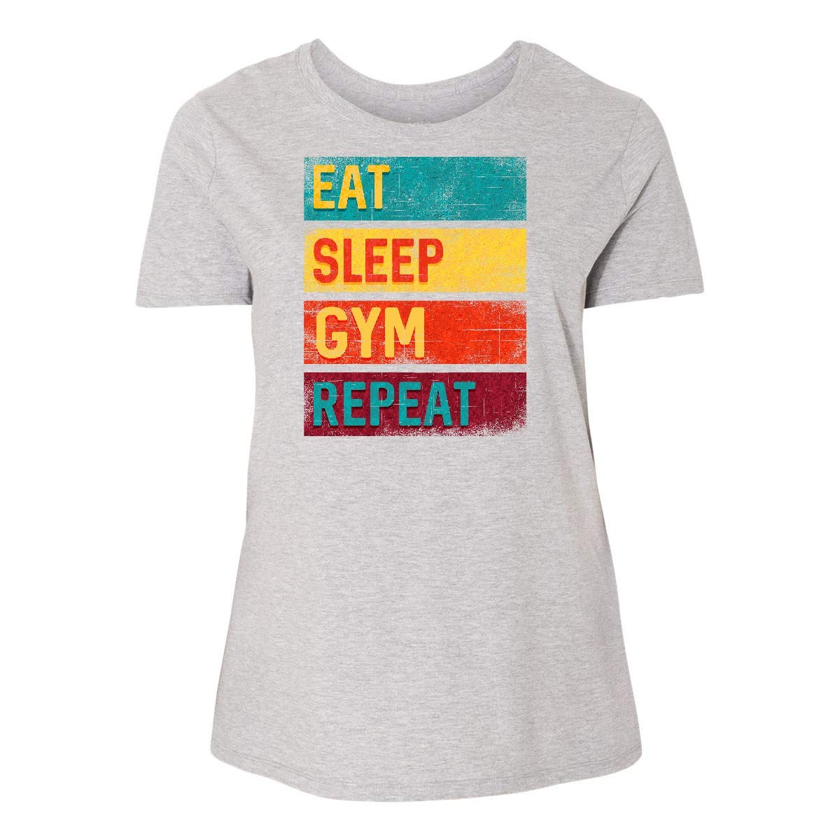Eat Sleep Gym Repeat Women's Plus Size T-Shirt - Fitness Motivational Workout Tee for Gym & Casual Wear | Soft Cotton Activewear