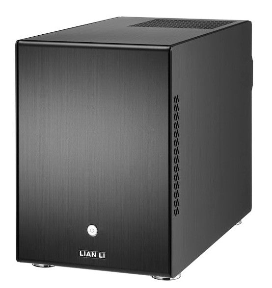 LIAN LI PC-Q25B Black Aluminum Mini ITX Tower Computer Case - Compact Gaming PC Build for Small Spaces, Home Office & Streaming Setup
