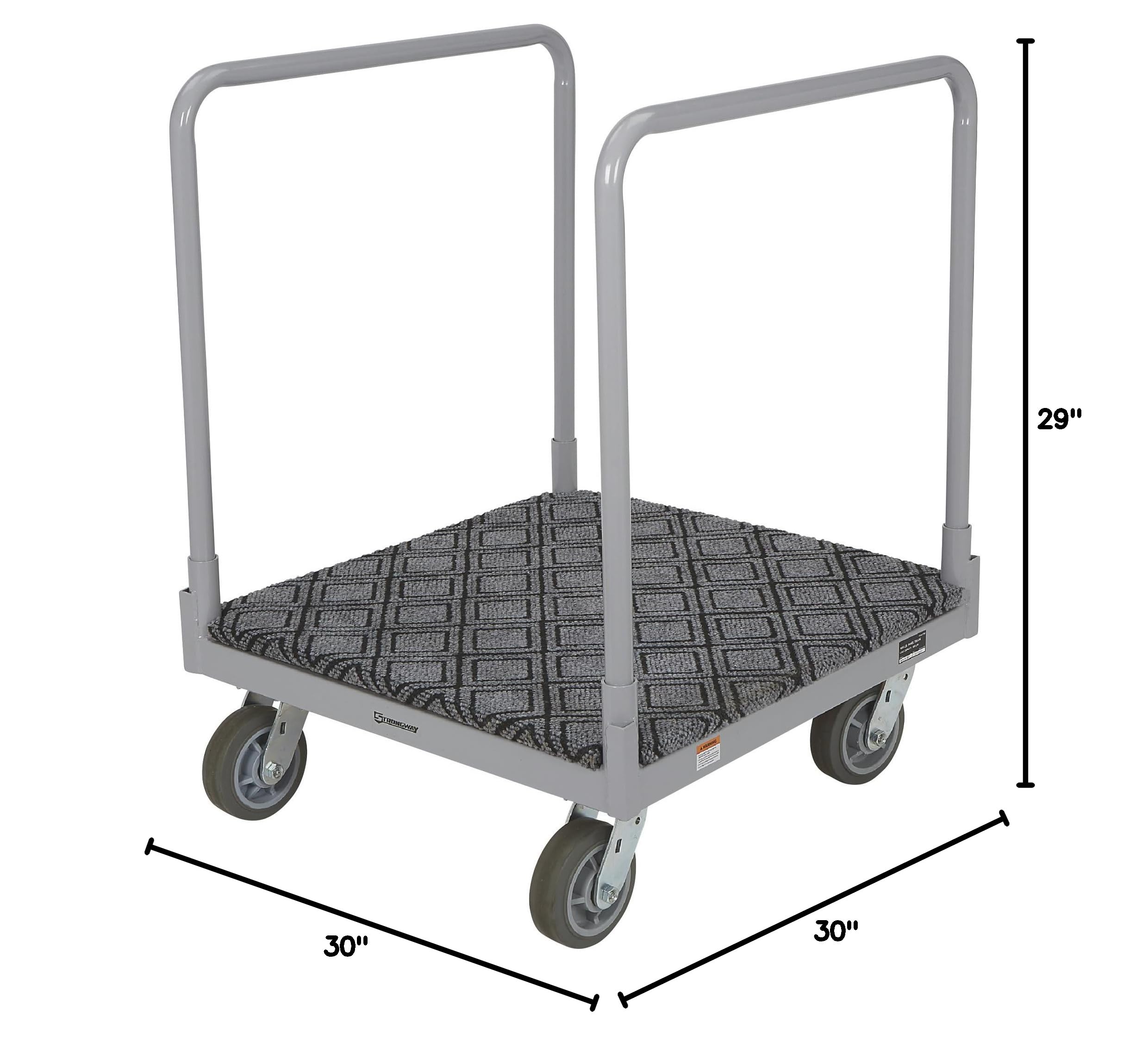 Strongway Heavy-Duty 4-Wheel Utility Cart with Carpeted Deck - 1600 lb Capacity - Perfect for Warehouse, Garage & Home Moving