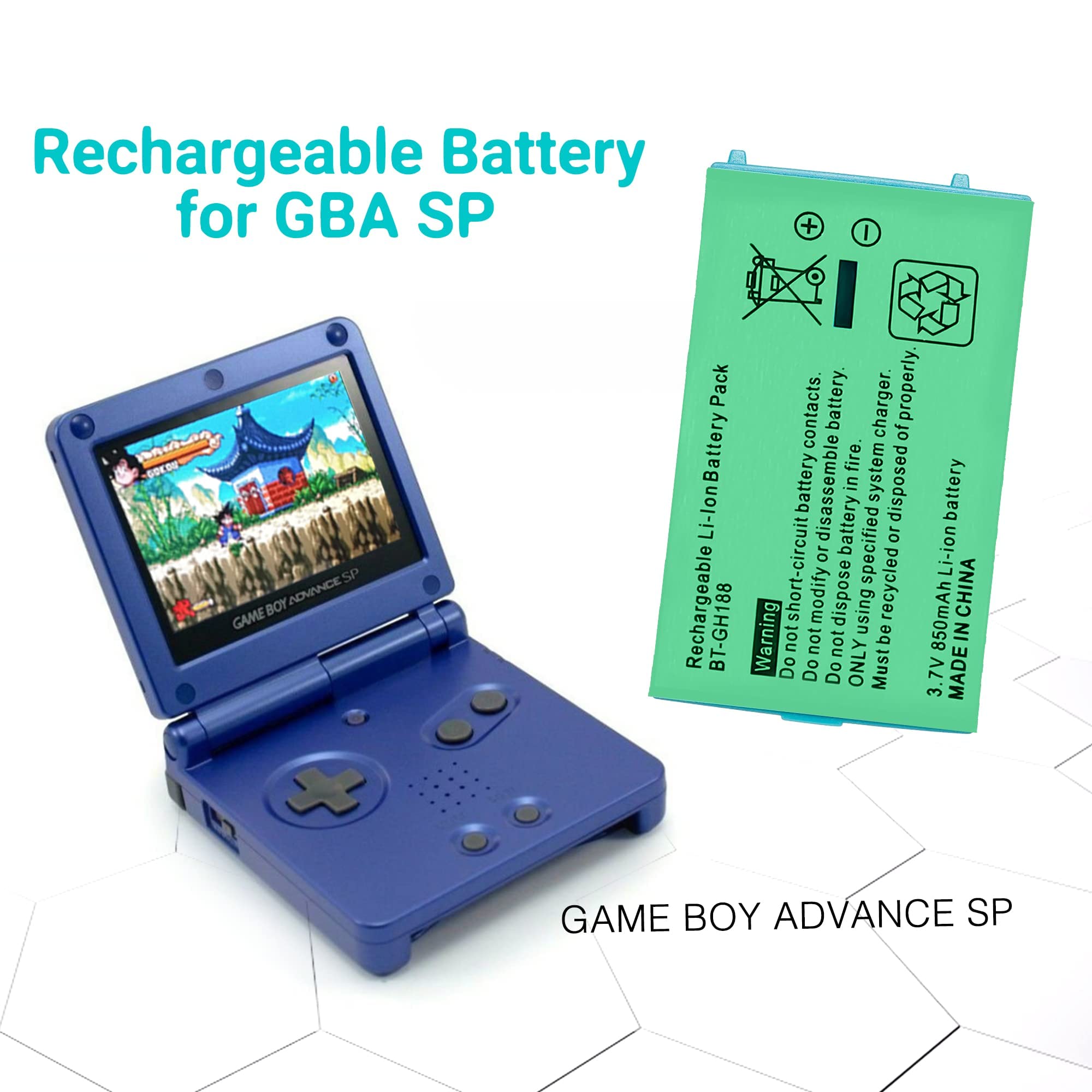 Xahpower Gameboy Advance SP Accessories Kit - 1 Charger, 1 Charge Cable & 1 Battery Pack for GBA SP Systems | Perfect for Gaming On-The-Go & Retro Game Collection