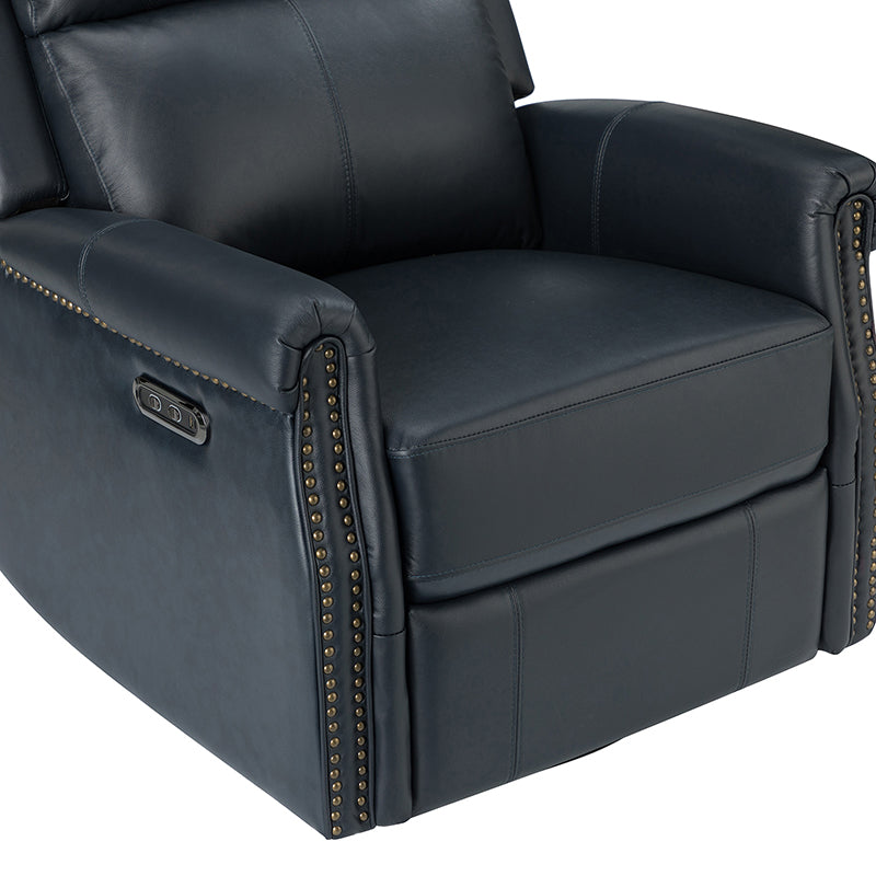 Kaietan Genuine Leather Power Rocking Recliner Chair - Adjustable Electric Massage Recliner Sofa for Living Room, Home Theater & Office Relaxation