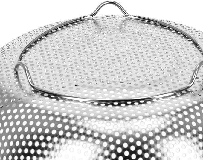 Premium Stainless Steel Pasta Strainer Colander with Handles - Micro-Perforated Kitchen Sieve for Draining Pasta, Washing Vegetables, Fruits & Rice - Dishwasher Safe - Perfect for Cooking, Baking & Meal Prep