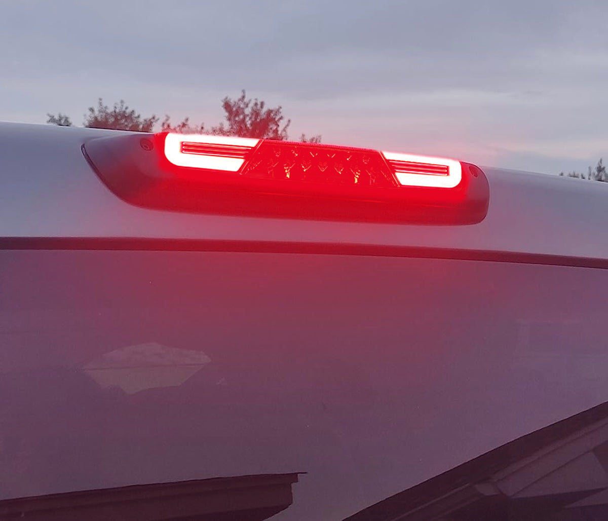 Dark Smoke Lens C Ring Full LED 3rd Brake Light for 2007-2014 Chevy Silverado/GMC Sierra 1500 2500 - Upgrade Your Truck's Style & Safety