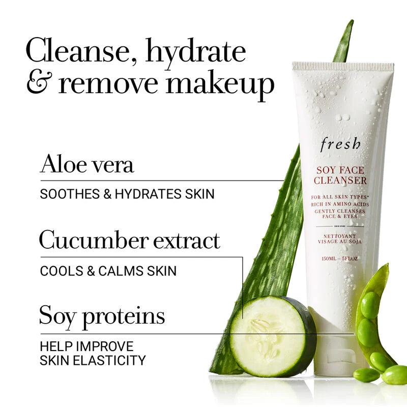 pH Balanced Hydrating Soy Face Wash - Travel Size for Oily & Dry Skin | Gentle Cleanser for Daily Use & On-the-Go Skincare
