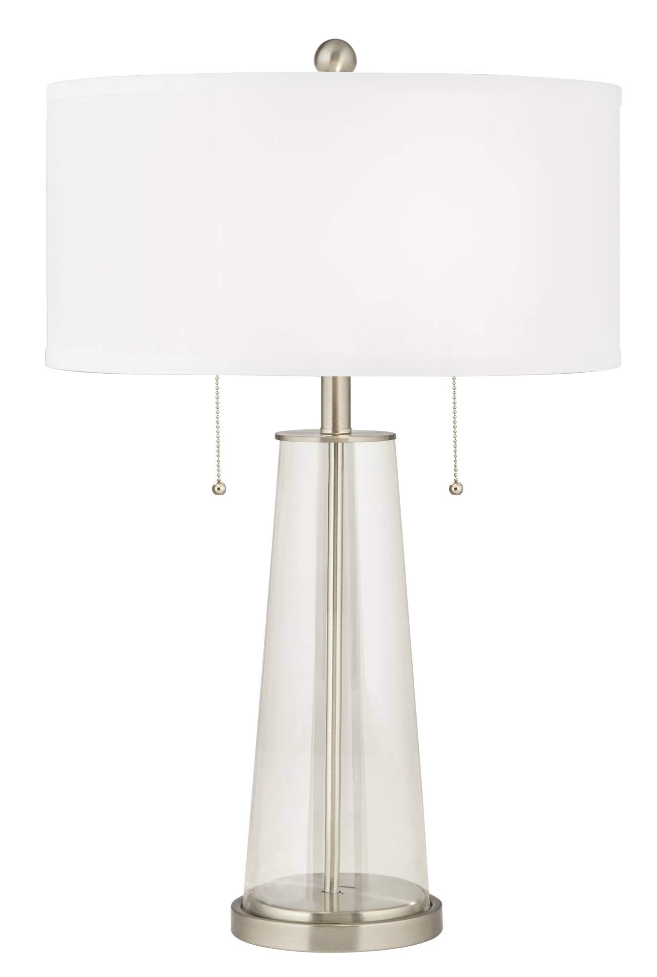 Color + Plus Peggy 29.75 Inch Clear Glass Fillable Table Lamp - Perfect for Bedroom Nightstand, Living Room Decor & Office Lighting
