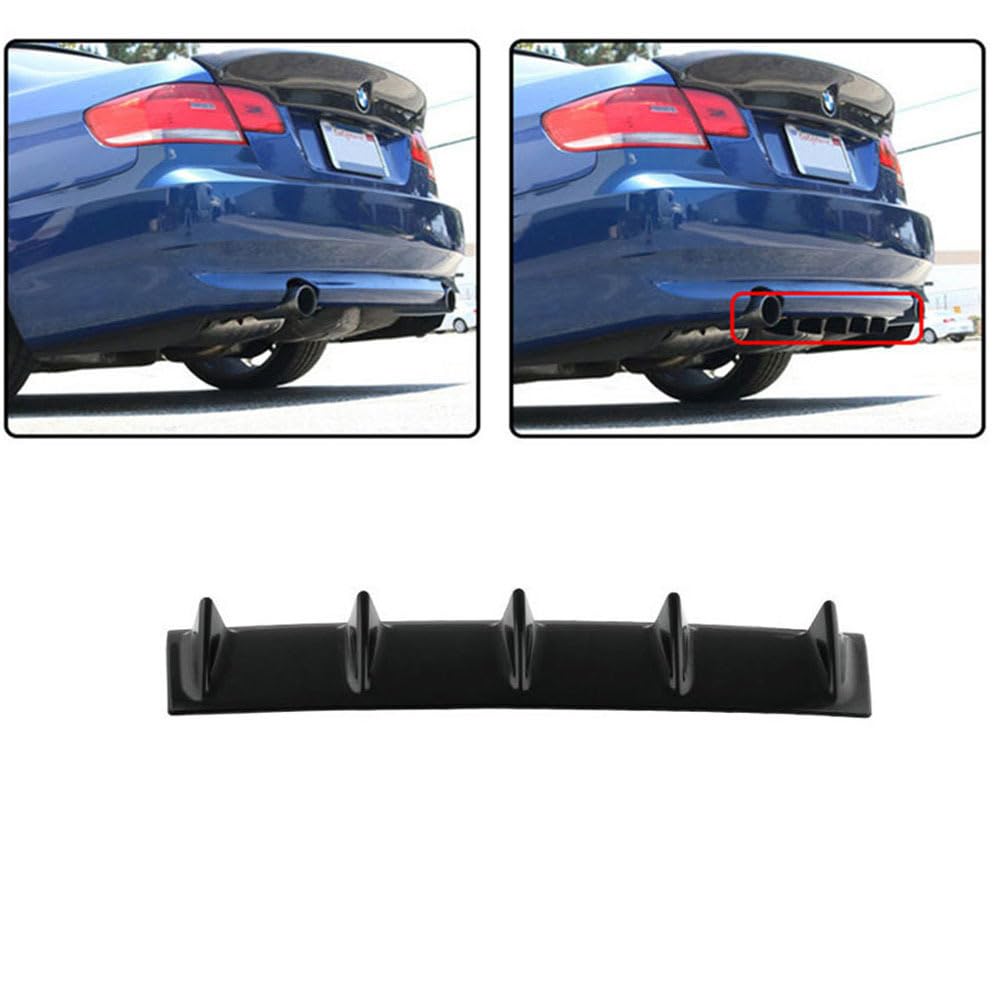 Vosarea Universal Rear Bumper Diffuser - 5 Shark Fin Design Car Chassis Deflector & Bumper Lip Kit (23x6 inches) for Enhanced Aerodynamics & Sporty Styling - Perfect for Car Enthusiasts & Modified Vehicles