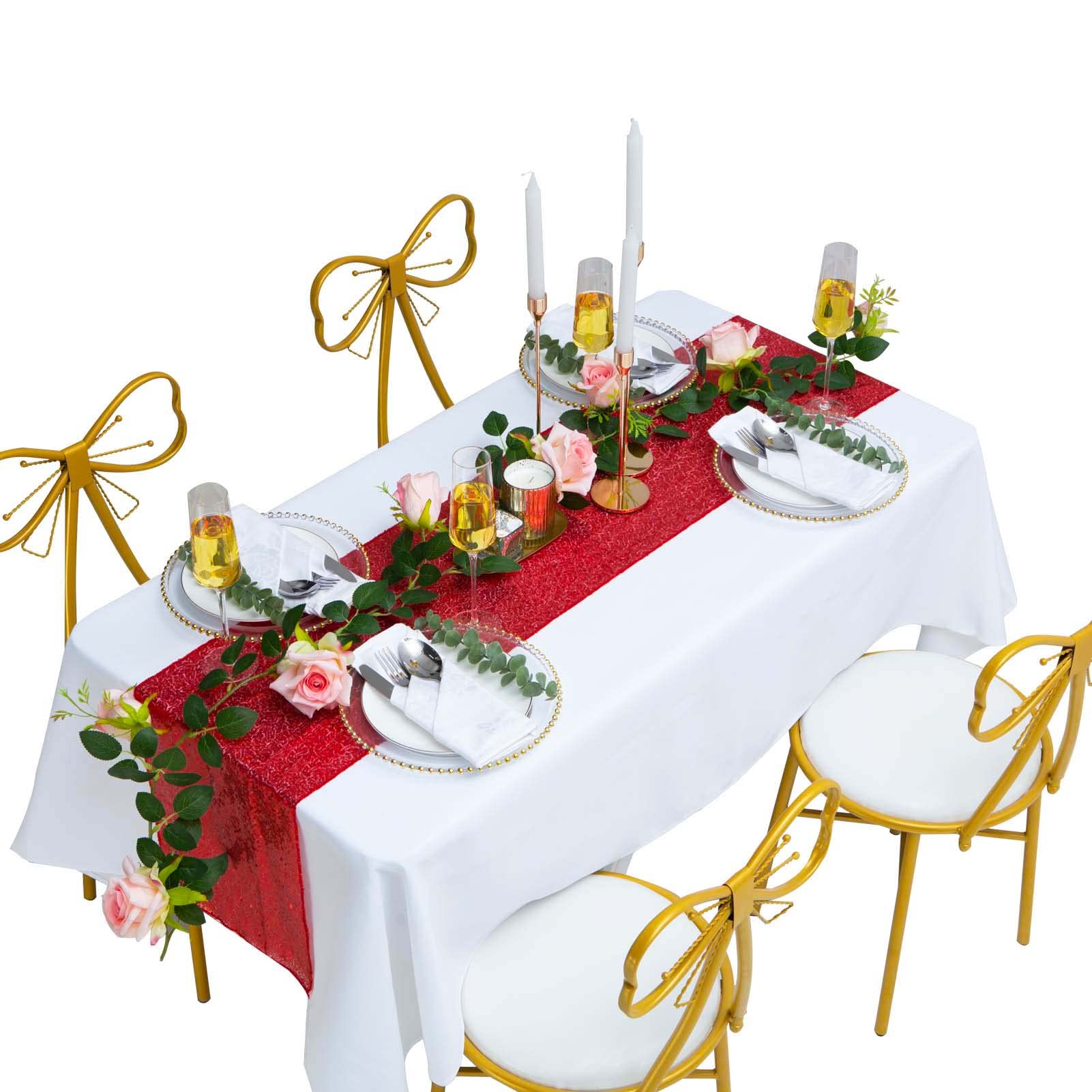 12 Pack Red Sequin Table Runner 12