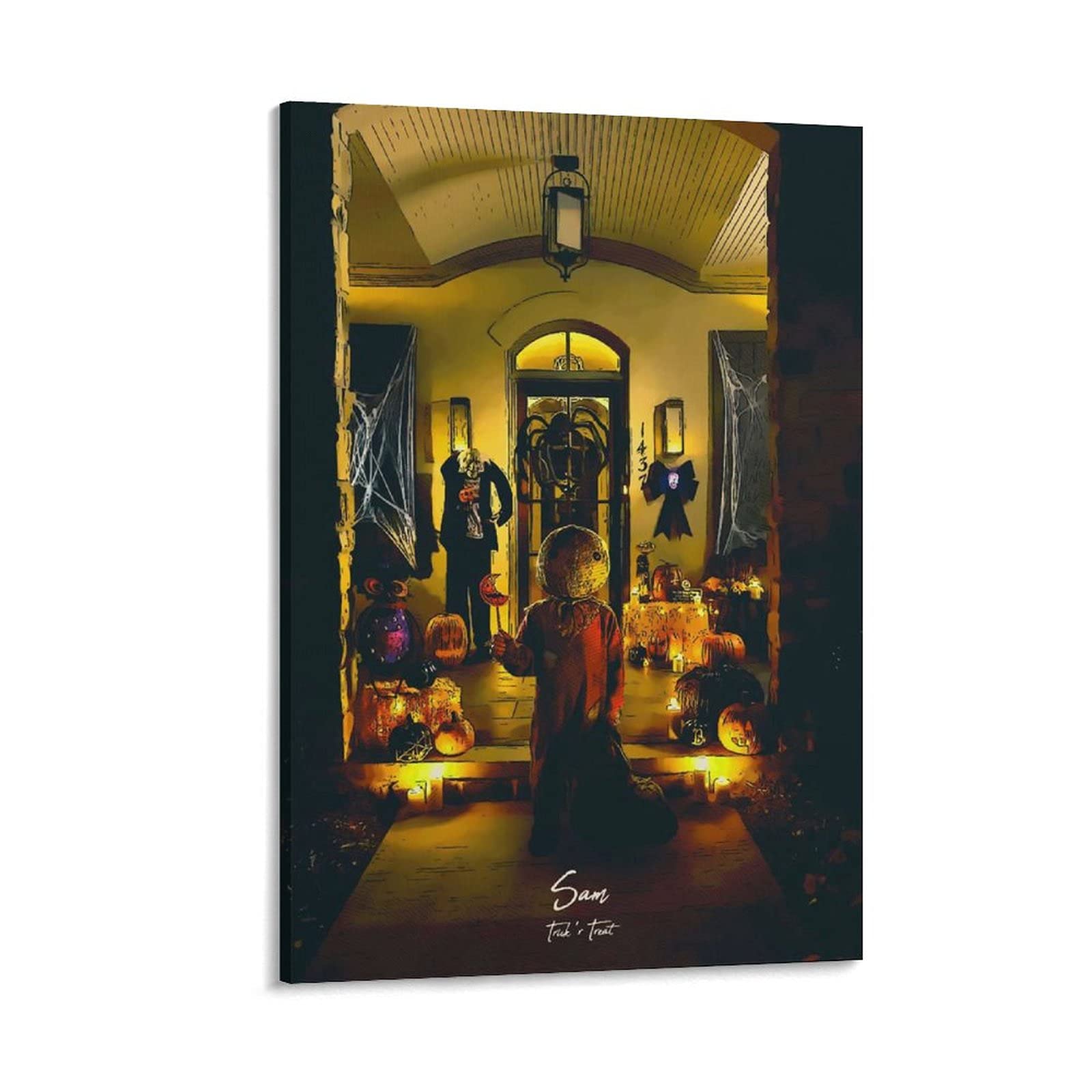 Trick 'R Treat Horror Movie Retro Art Poster - Framed/Unframed Canvas Wall Decor (24x36 inches, 60x90cm) - Perfect for Halloween Home Decor, Horror Fan Gifts & Movie Theater Room Aesthetics