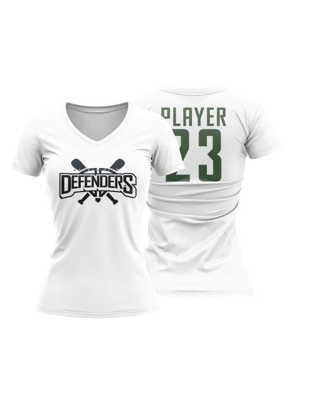 Defenders Sublimation Dye Women's V-Neck T-Shirt - Soft, Breathable & Stylish for Casual Wear, Workouts & Everyday Comfort
