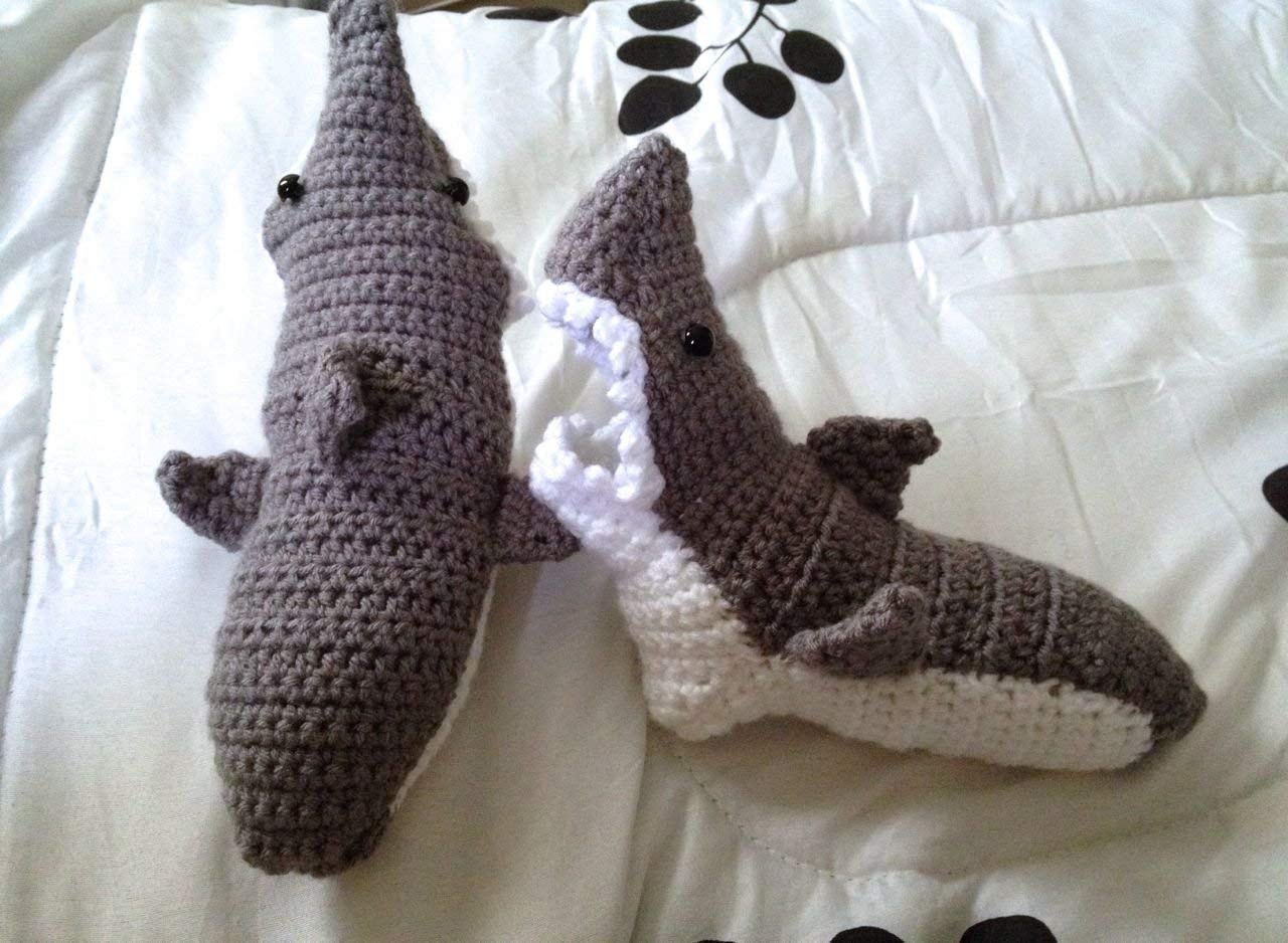 Shark Print Socks for Men & Women - Comfortable Cotton Crew Socks - US Women's 5-10, Men's 9-12 - Perfect for Casual Wear, Gifts, and Shark Lovers