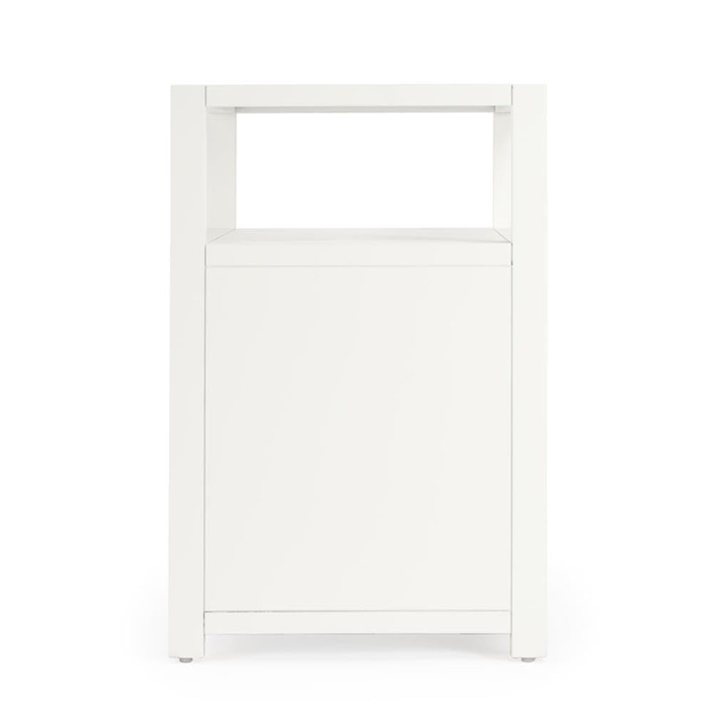 Beaumont Lane Contemporary White Wood Nightstand - Modern Bedside Table with Drawer for Bedroom, Living Room & Guest Room - Stylish Storage Solution for Home Decor