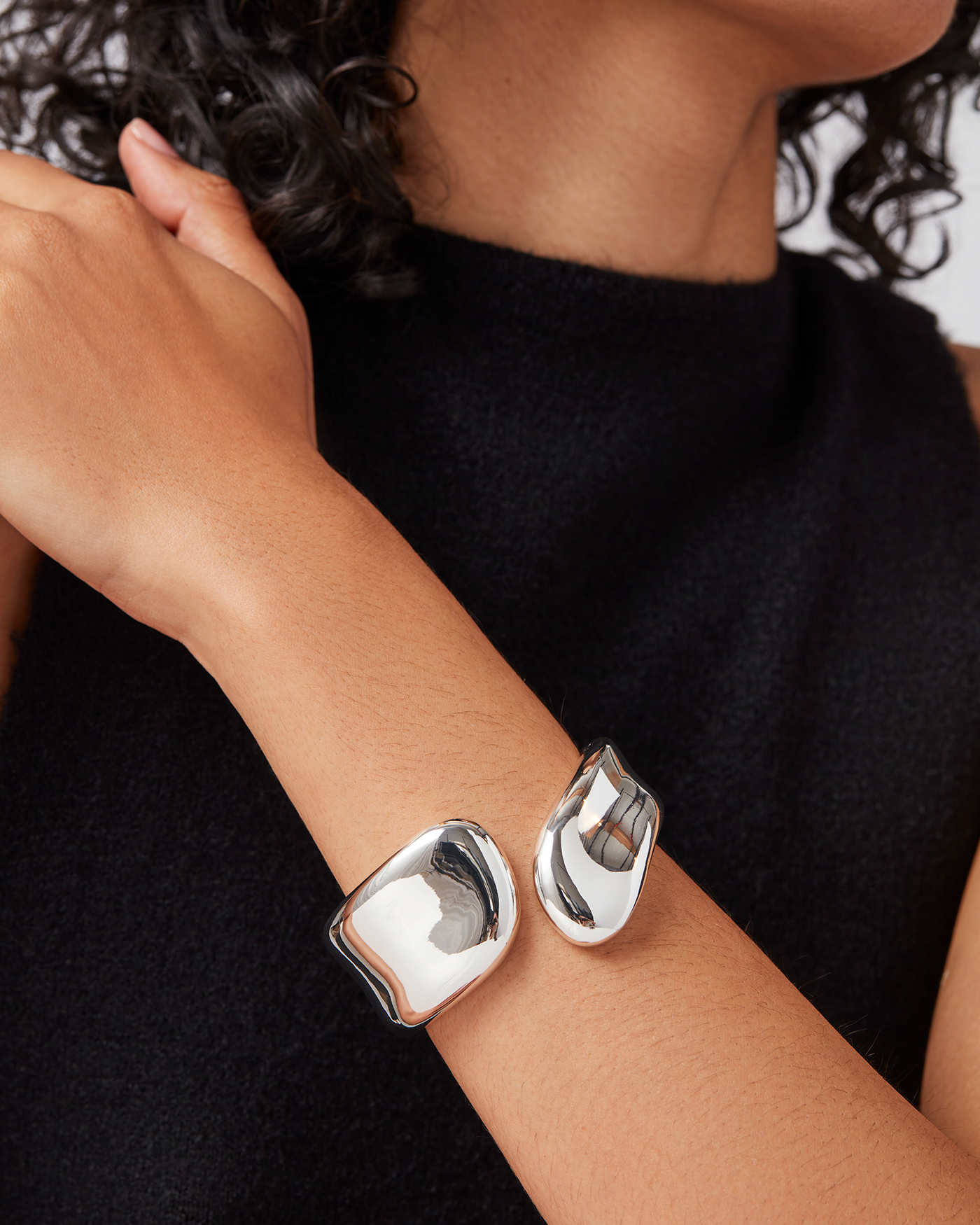 Solene Silver Cuff Bracelet - Elegant & Stylish Jewelry for Women - Perfect for Parties, Weddings & Everyday Wear