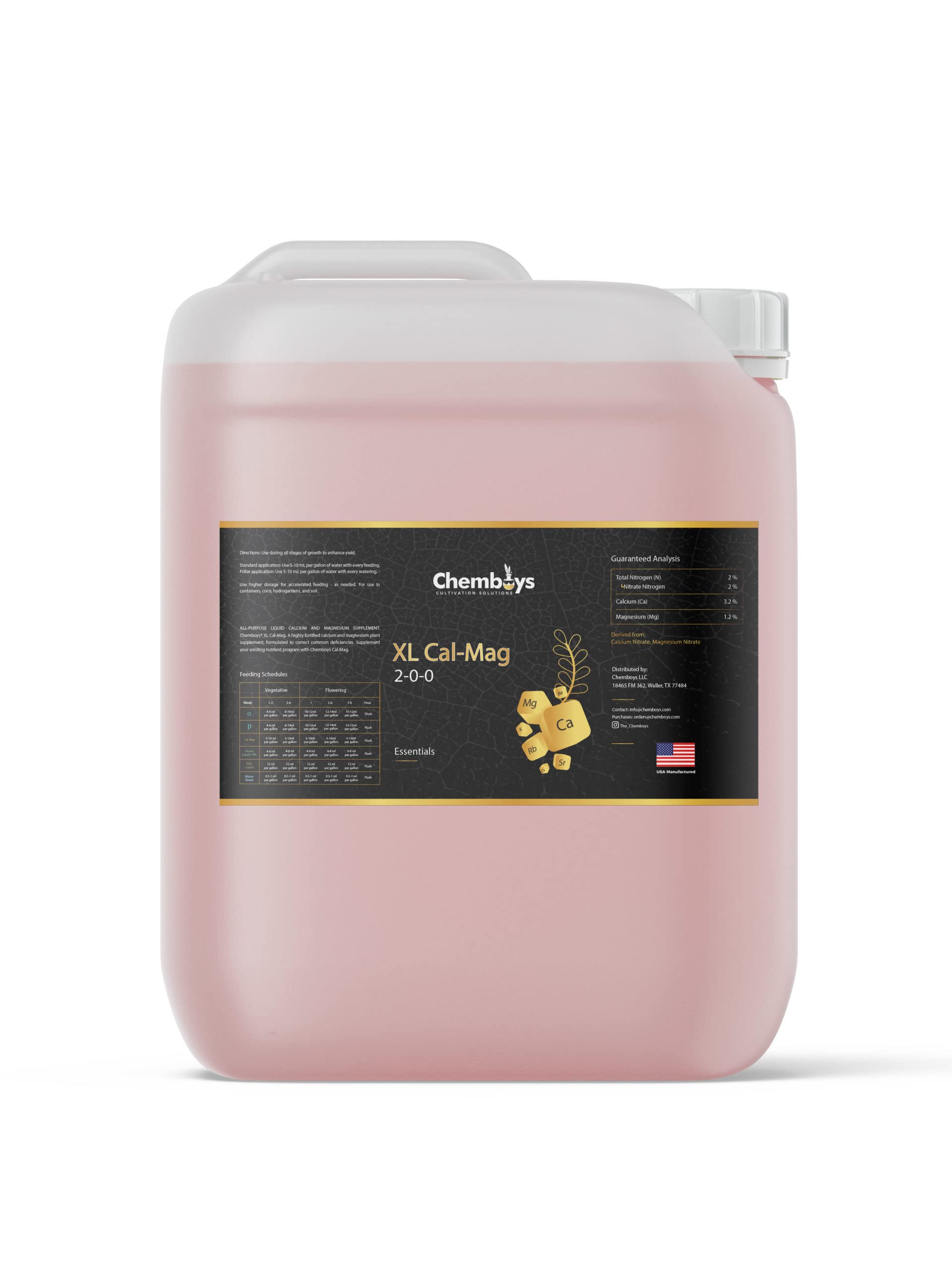 Chemboys XL Cal-Mag Plant Supplement 2-0-0 - Liquid Calcium & Magnesium Fertilizer for Vegetables, Fruits, Hydroponics & Coco Coir - Indoor & Outdoor Gardening - USA Made - 1 Pint - Perfect for Boosting Plant Growth in Home Gardens & Greenhouses