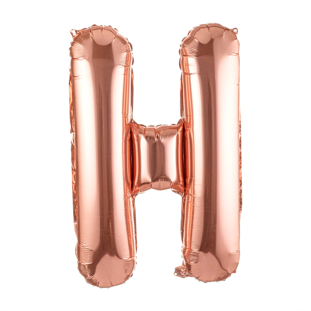 Balloonify Rose Gold Mylar Letter H Balloon - 40 Inch Large Foil Alphabet Balloon for Birthday Party Decorations, Wedding, Baby Shower & Anniversary Celebrations