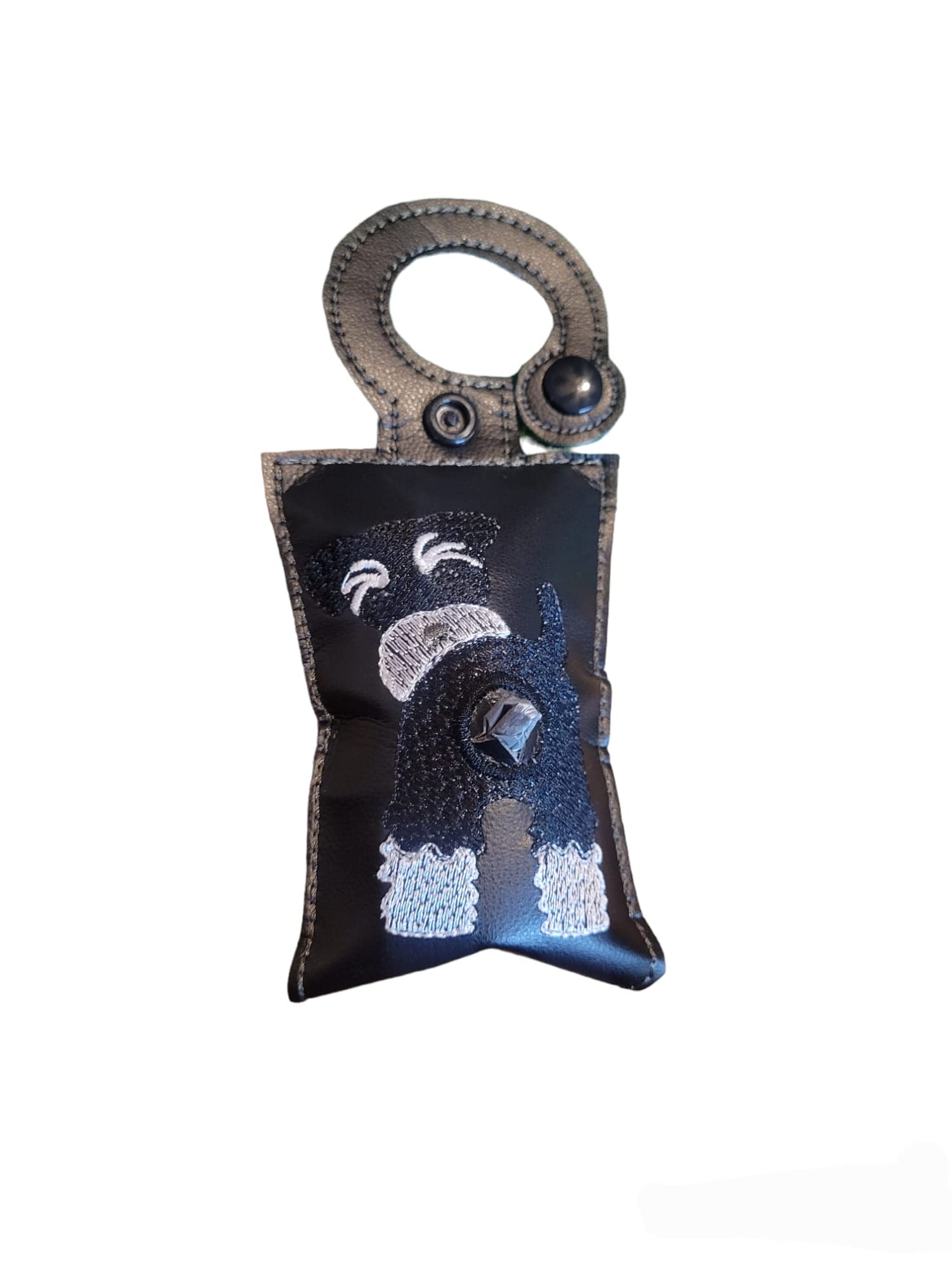 Cute Schnauzer Butt Dog Poop Bag Holder Leash Attachment - Dog Waste Bag Dispenser Pouch for Small Medium Large Dogs - Fits Any Dog Leash with Free Roll of Poop Bags - Perfect for Walking Hiking Park Outdoor Pet Cleanup