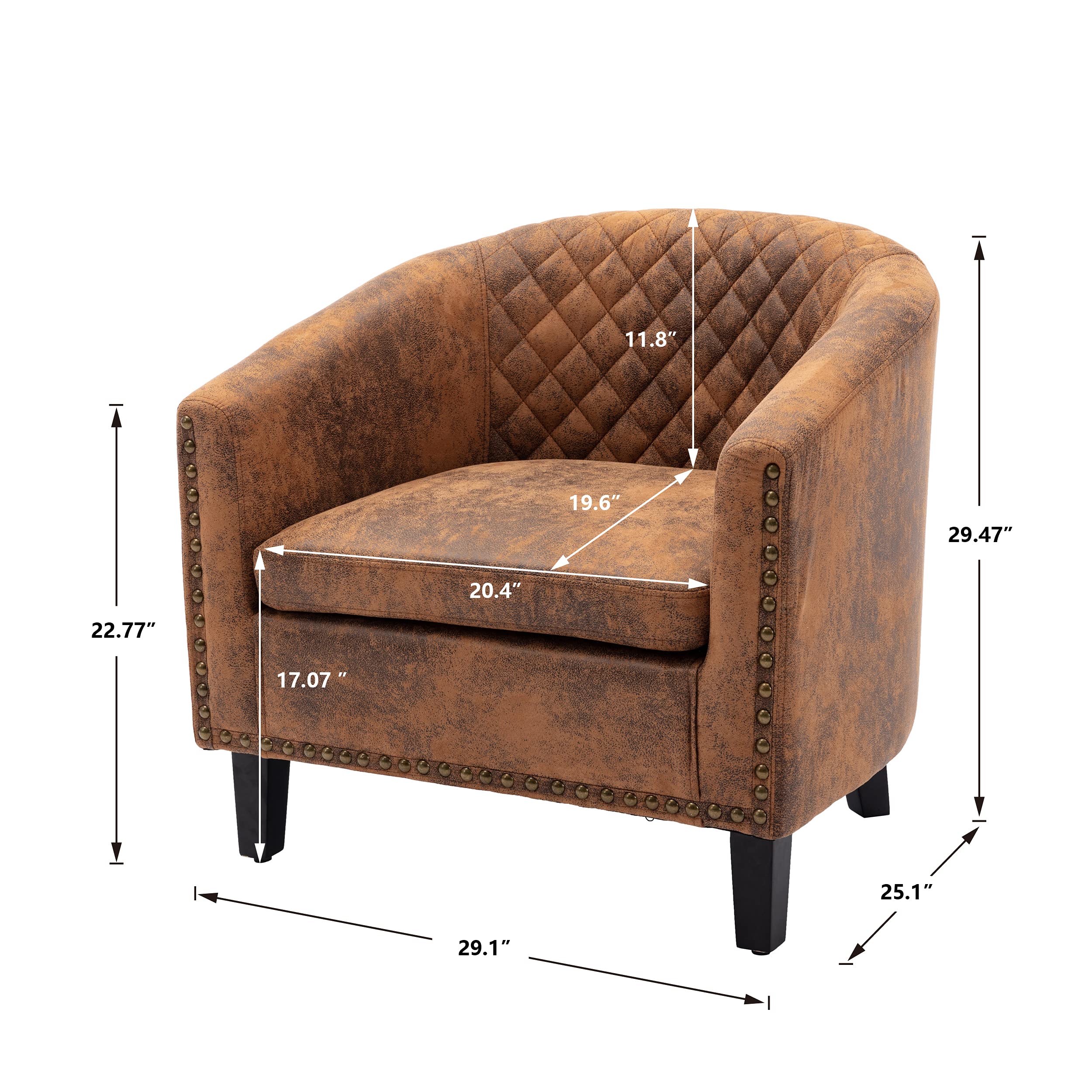 Modern Accent Arm Chair - Single Sofa Living Room Chair with Solid Wood Legs, Comfortable Reading Chair for Bedroom, Lounge & Home Office - Perfect for Relaxing, Reading & Decorating Your Space