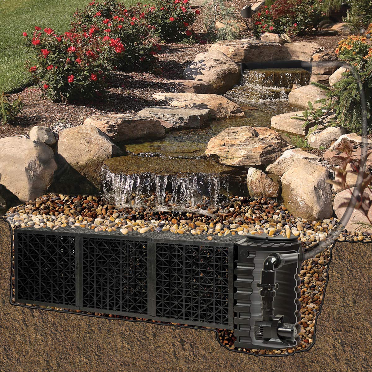 Atlantic Water Gardens PV1700 Pump Vault - 3900 GPH Submersible Pump Enclosure for Disappearing Waterfalls, Fountains & Pond Features | Outdoor Water Garden & Landscape Use