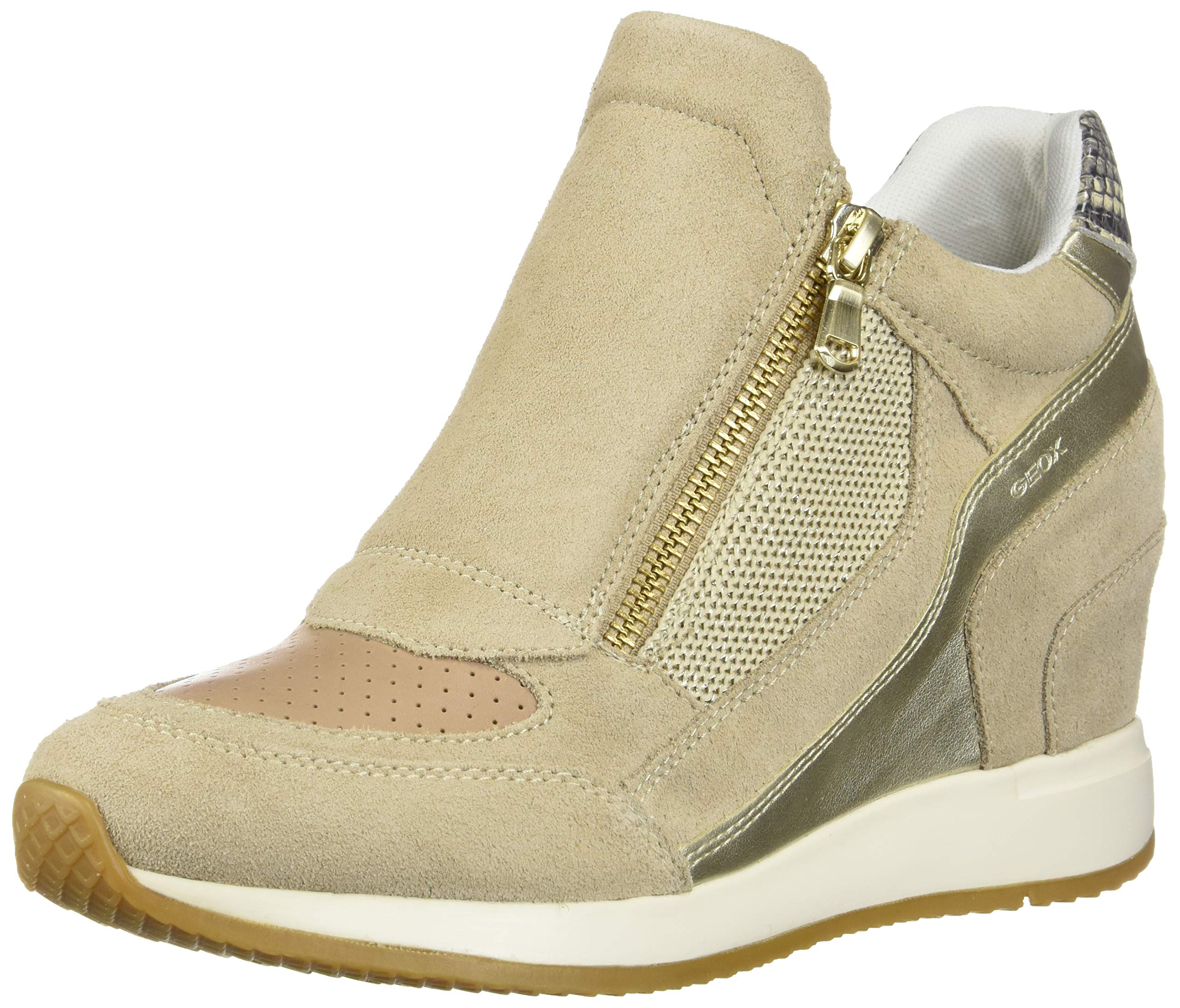 Geox Women's Breathable Hi-Top Sneakers - Lightweight Walking Shoes for Women - Comfortable Casual Fashion Sneakers for Daily Wear, Gym, and Travel