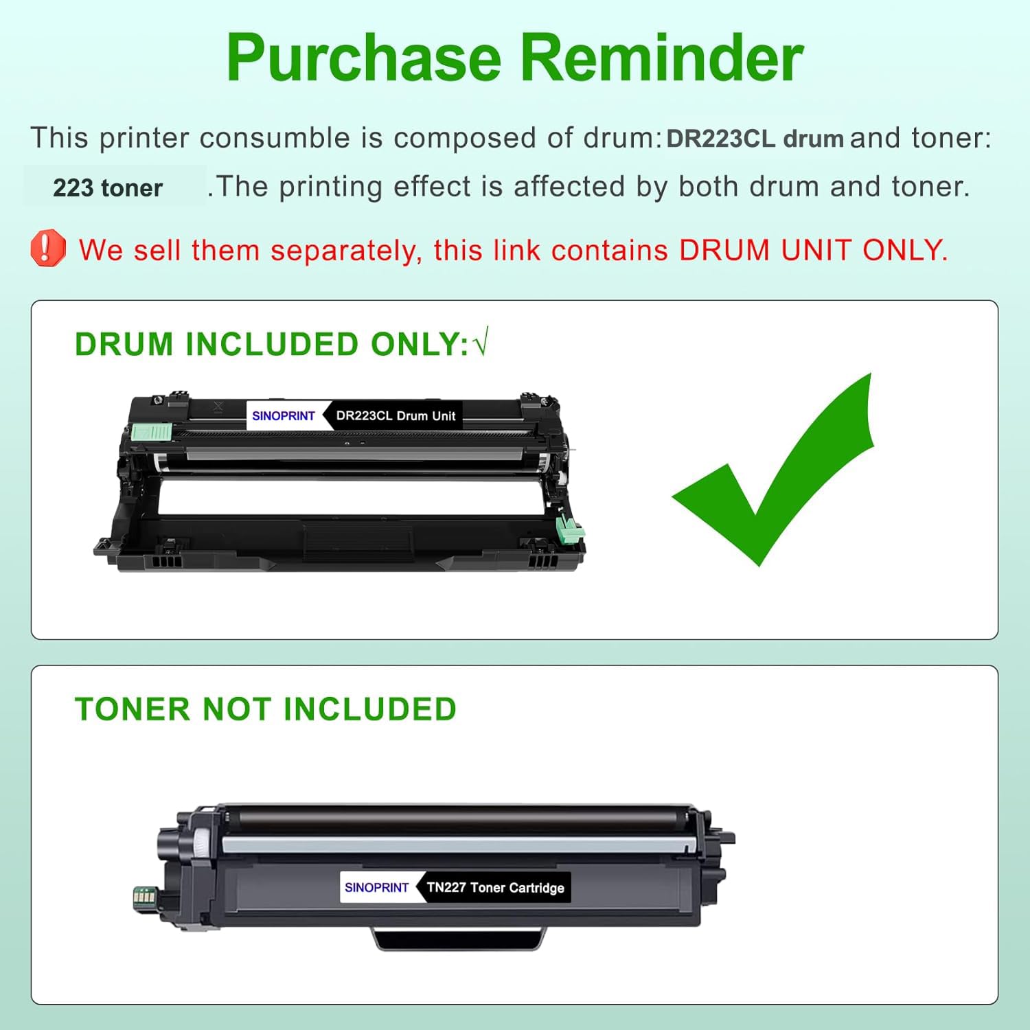 Brother DR223CL Compatible Black Drum Unit - For MFC-L3770CDW Printers (1 Pack) - Office & Home Use