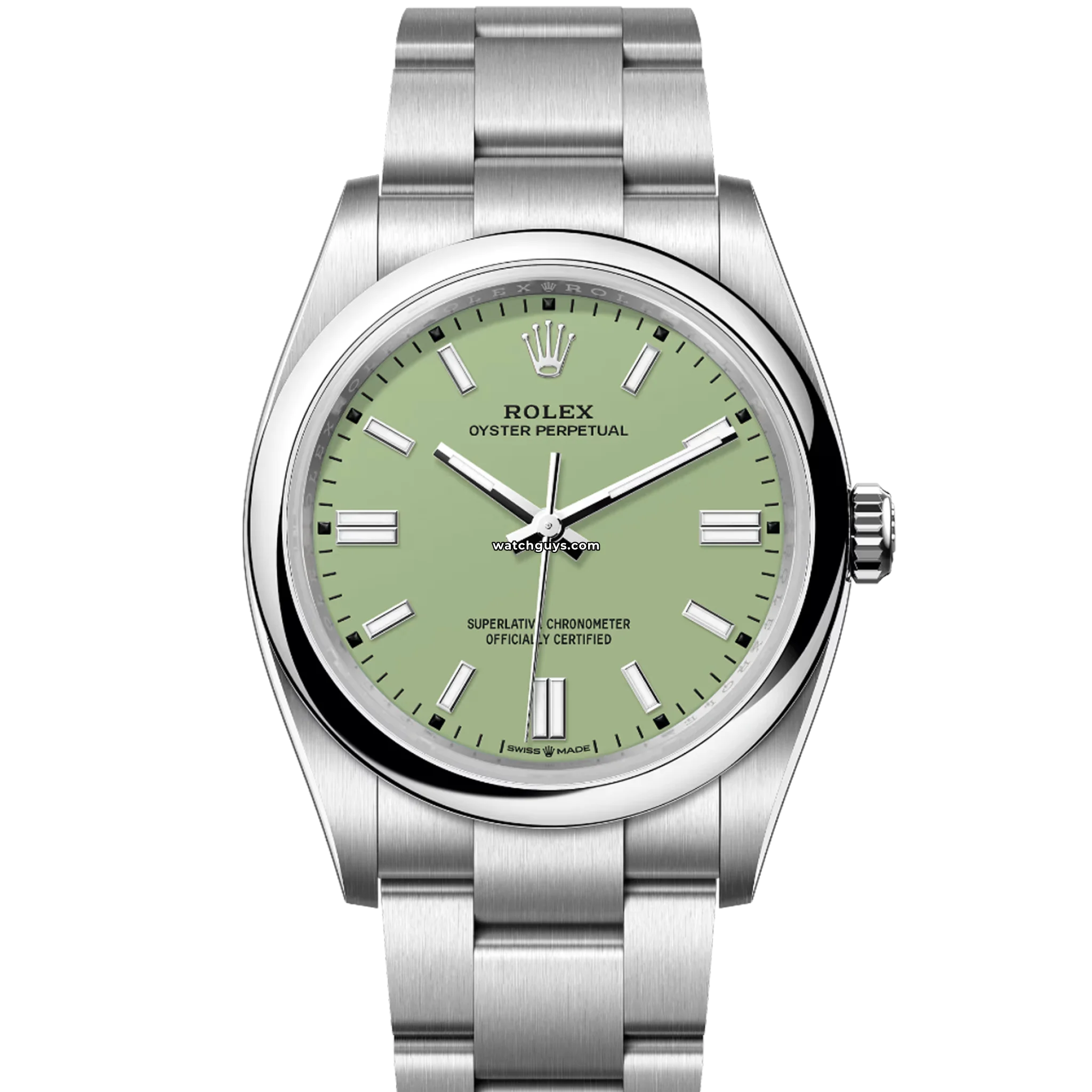 Rolex Oyster Perpetual 126000 Watch - 36mm Stainless Steel Automatic Men's Watch with Pistachio Green Dial - Luxury Dress & Everyday Timepiece for Business & Casual Occasions