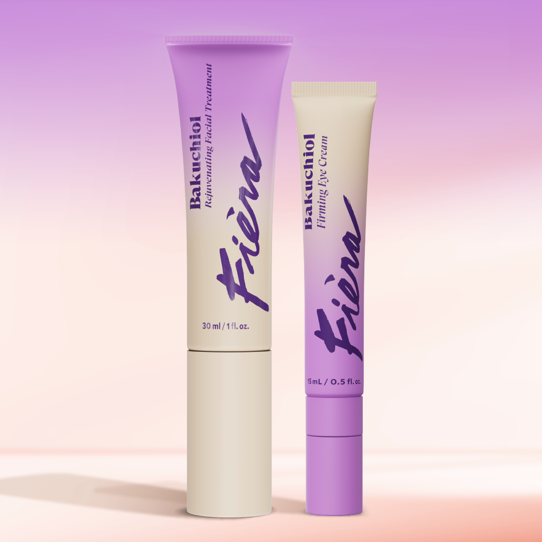 Fiera Bakuchiol Skincare Set - Natural Anti-Aging Face Serum & Moisturizer for Women - Vegan, Cruelty-Free Skincare Routine for Fine Lines & Wrinkles - Perfect for Daily Use & Nighttime Skincare Regimen