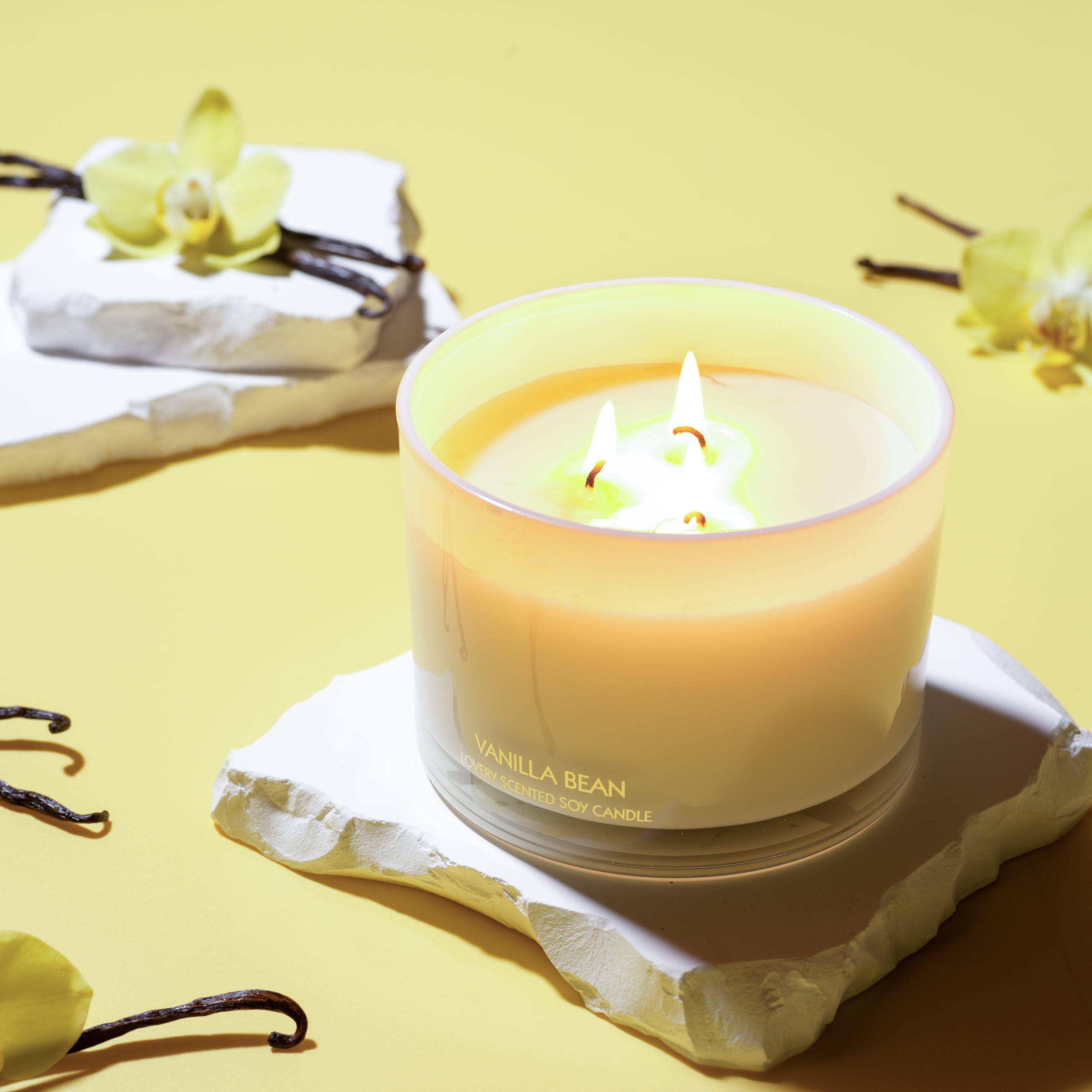 Vanilla Scented Soy Candle Gift Set - 3 Wick Large Jar Candle (50 Hour Burn Time) | Birthday Gifts for Women, Mothers Day Present, Stress Relief & Aromatherapy | Perfect for Home Decor, Relaxation, Spa Nights & Romantic Ambiance