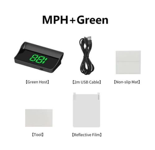Universal Car HUD Digital Speedometer MPH Plug and Play - Windshield Mounted Car Speed Display for Enhanced Driving Safety and Convenience