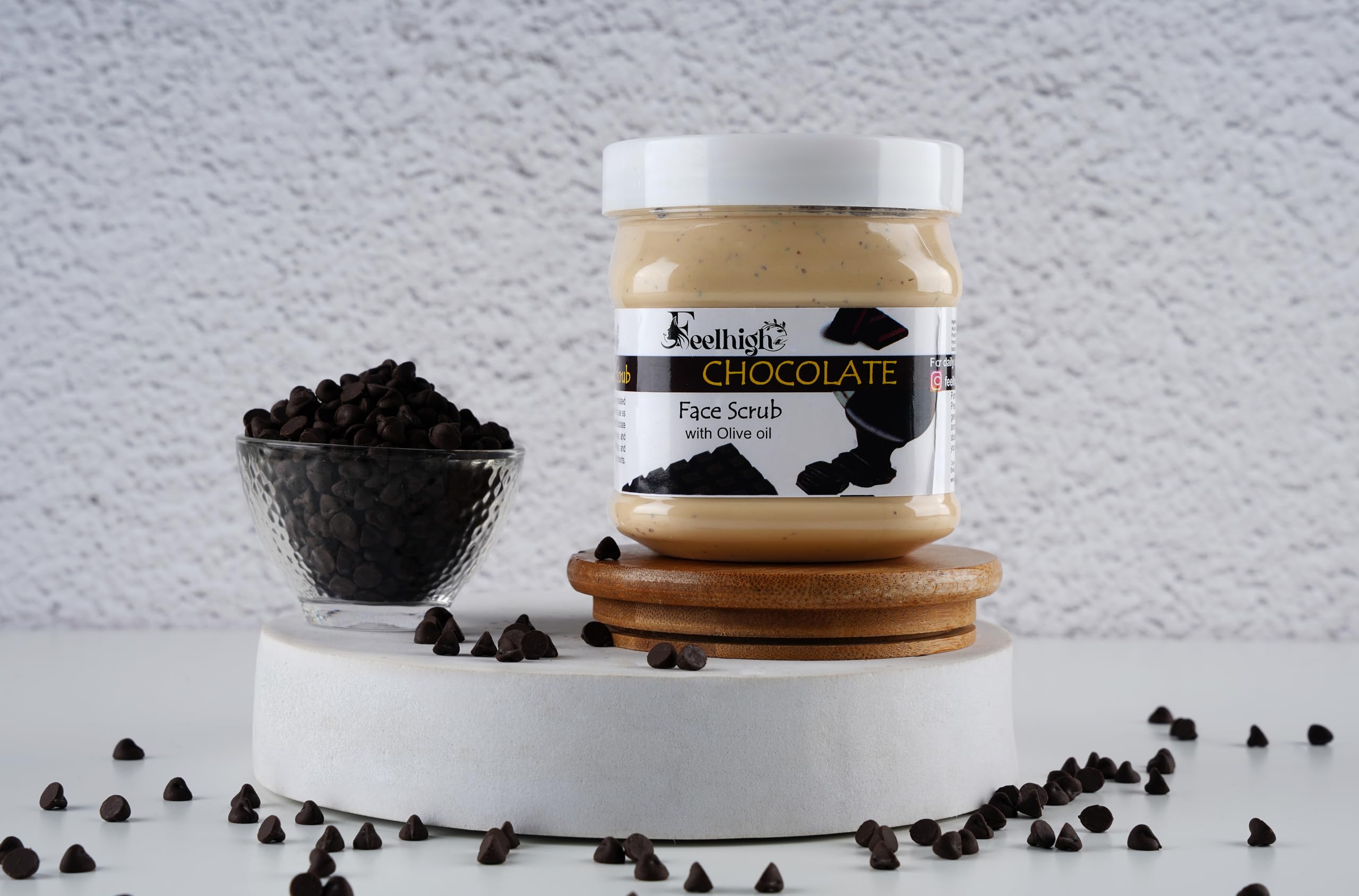 Feelhigh Charcoal Deep Cleansing Scrub & Chocolate Body Scrub for Smooth Skin (500ml Each) - Detox & Exfoliate for Glowing Complexion | Perfect for Spa Day & Self-Care Routine