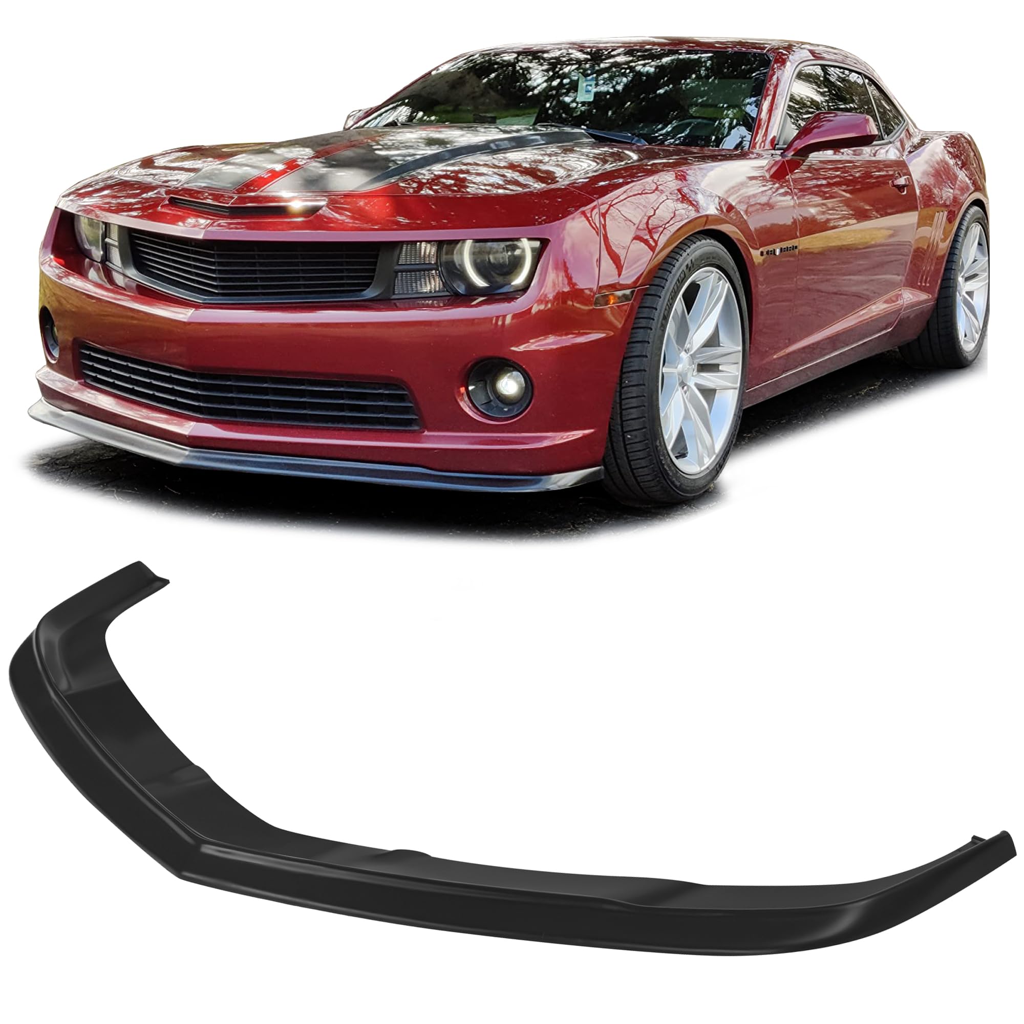SLP Style PU Front Bumper Lip Spoiler - Glossy Black for 2010-2013 Chevy Camaro V8 SS | Aggressive Styling & Enhanced Aerodynamics | Perfect for Car Shows, Racing & Street Performance