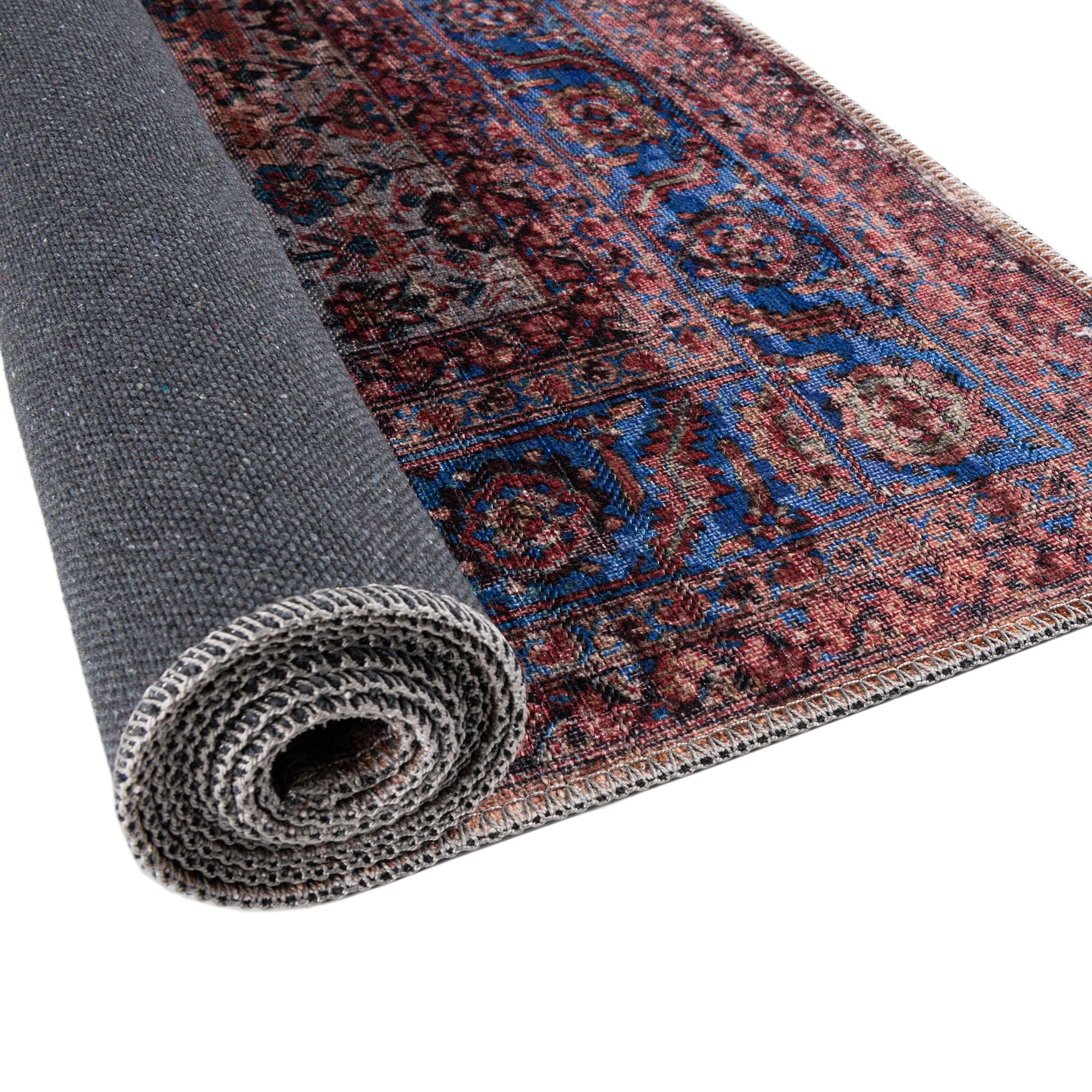 Washable 13 Ft Runner Rug - Maahru Collection Low-Pile Pink Carpet for Hallway & Entryway | Durable & Easy-Clean Floor Mat for Home Decor | Perfect for High-Traffic Areas, Living Rooms & Bedrooms