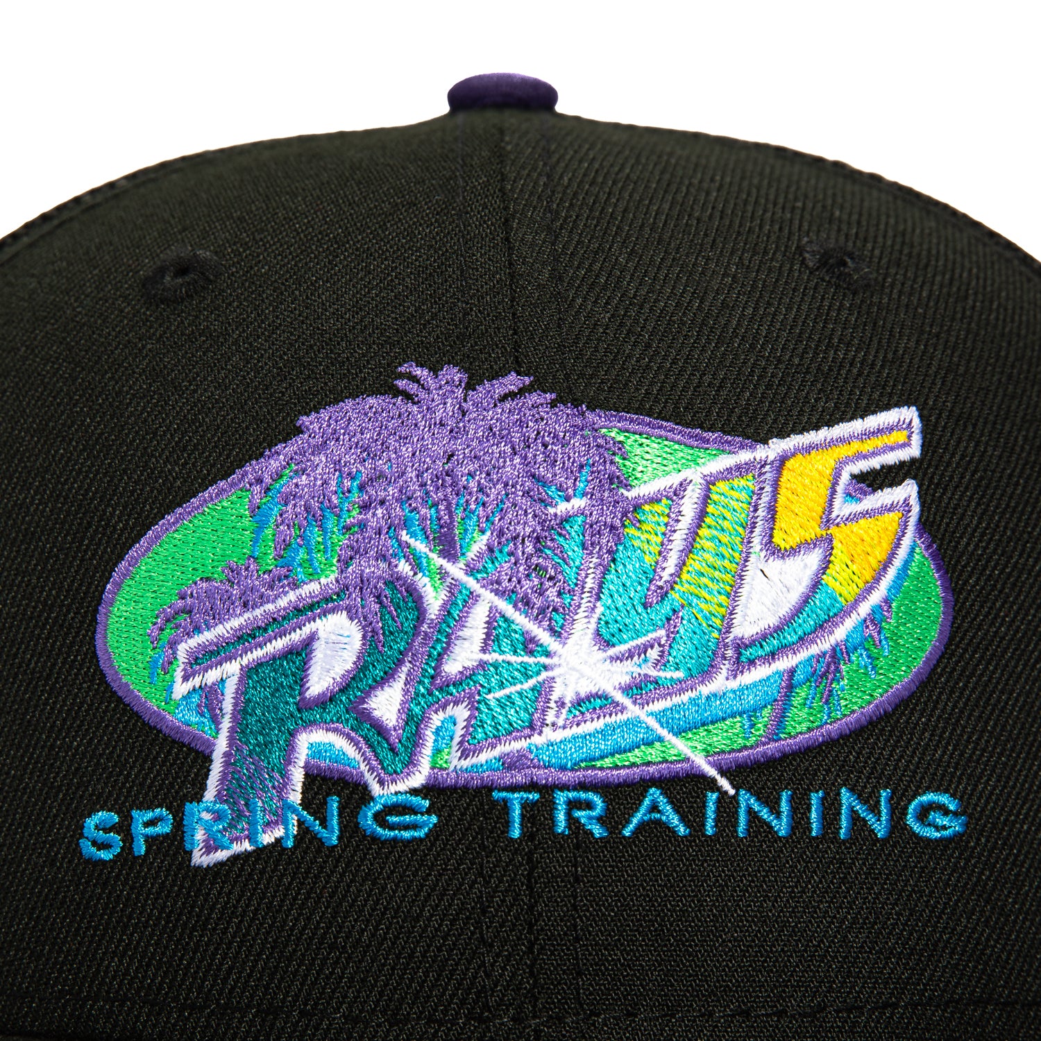 New Era 59Fifty Tampa Bay Rays Logo Patch Spring Training Trucker Hat - Black | Adjustable Snapback Baseball Cap for Men & Women | Perfect for Baseball Games, Outdoor Activities & Sports Fans