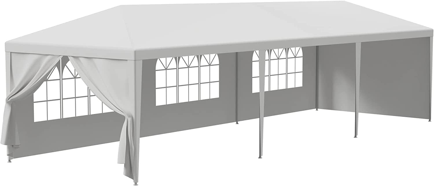 10x30 White Outdoor Gazebo Canopy - Waterproof Wedding Party Tent with Removable Sidewalls | Portable Large Tall Shelter for Patio, Camping, BBQ & Backyard Events | Perfect for Garden Parties, Outdoor Weddings & Picnic Sunshade