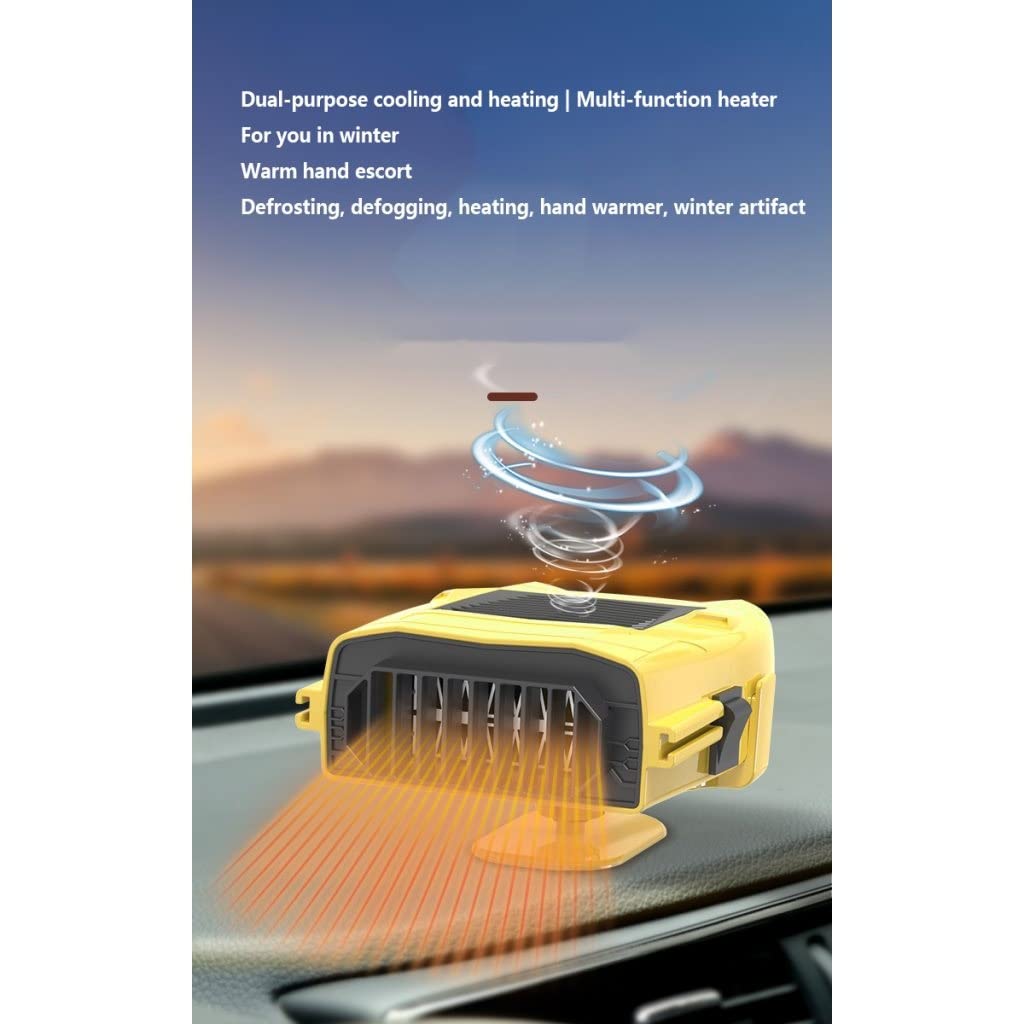 Grafken 12V Portable Car Heater - Fast Electric Heating for Winter, Cigarette Lighter Plug-in Defroster & Interior Warmer (Black) | Ideal for Road Trips, Commuting & Cold Weather Driving