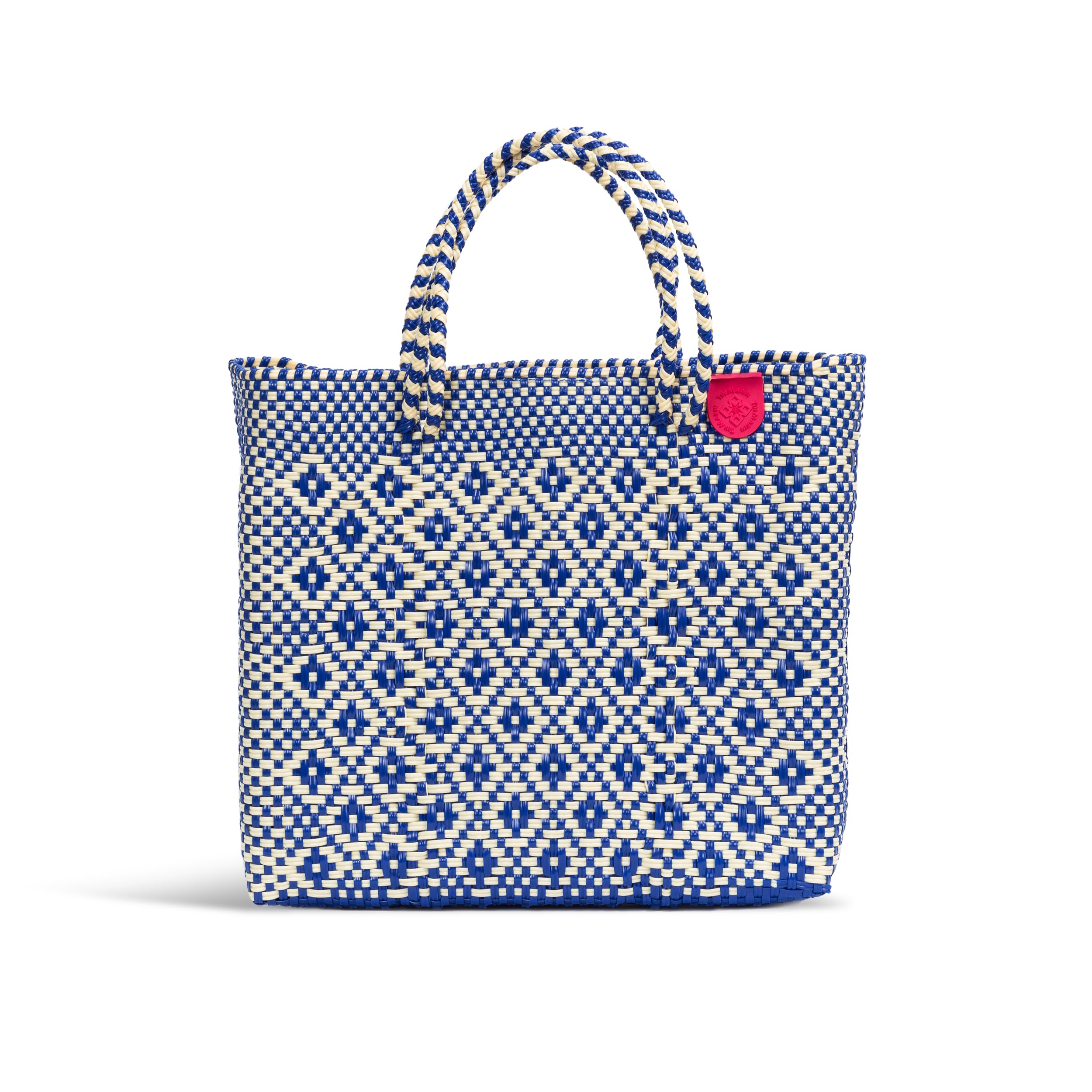 Eco-Friendly Large Woven Crossbody Bag with Adjustable Strap - Handmade Recycled Plastic Tote Purse for Women | Mexican Style Summer Beach Bag, Work Bag & Travel Accessory
