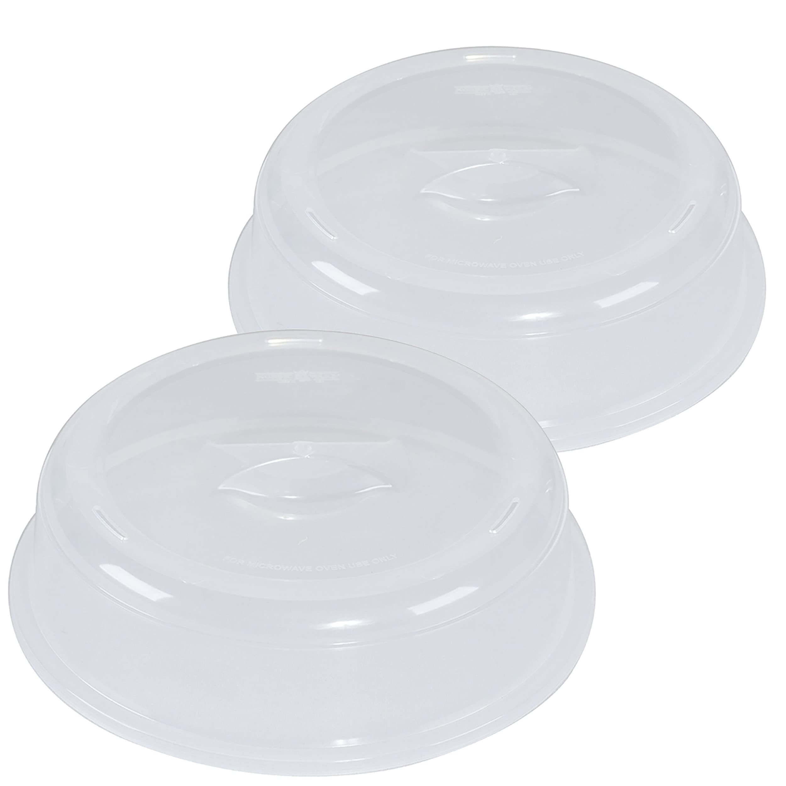 Nordic Ware 10-Inch BPA-Free Microwave Splatter Cover Set of 2 - Clear Plastic Lid for Safe Food Heating | Perfect for Microwaving Soups, Leftovers & Preventing Messes