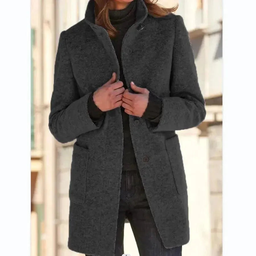 Stylish Single-Breasted Women's Trench Coat - Classic Waterproof Long Coat for Fall & Winter | Perfect for Office, Travel & Formal Occasions