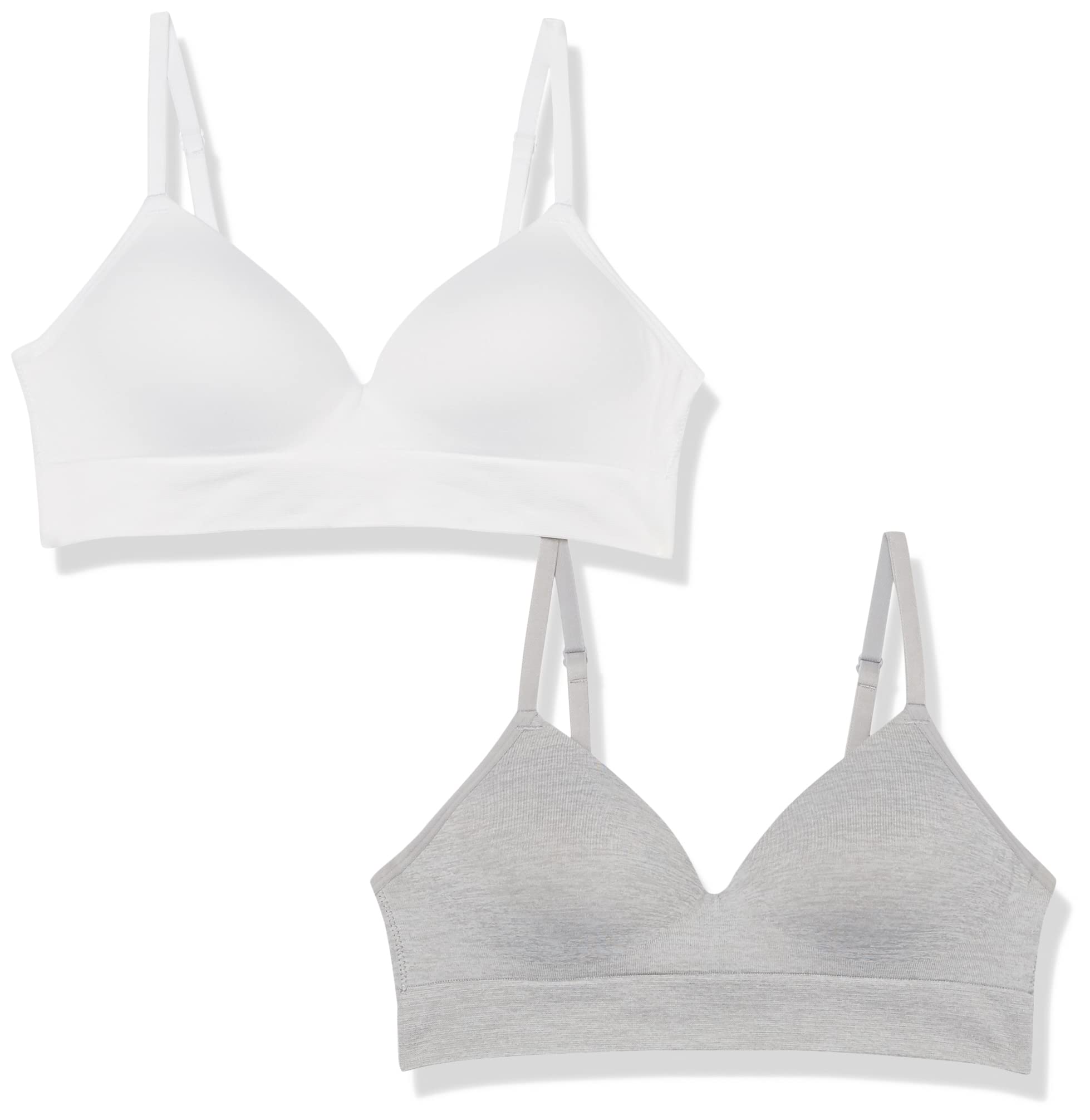 Amazon Essentials Women's Seamless Wirefree Padded Bra 2-Pack - Comfortable Everyday Wear for Work, Yoga & Lounge